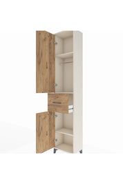 Arges Dolap 3 Raflı Tek Çekmeceli Tek Askılı 44x30x221 - S28M193V3A