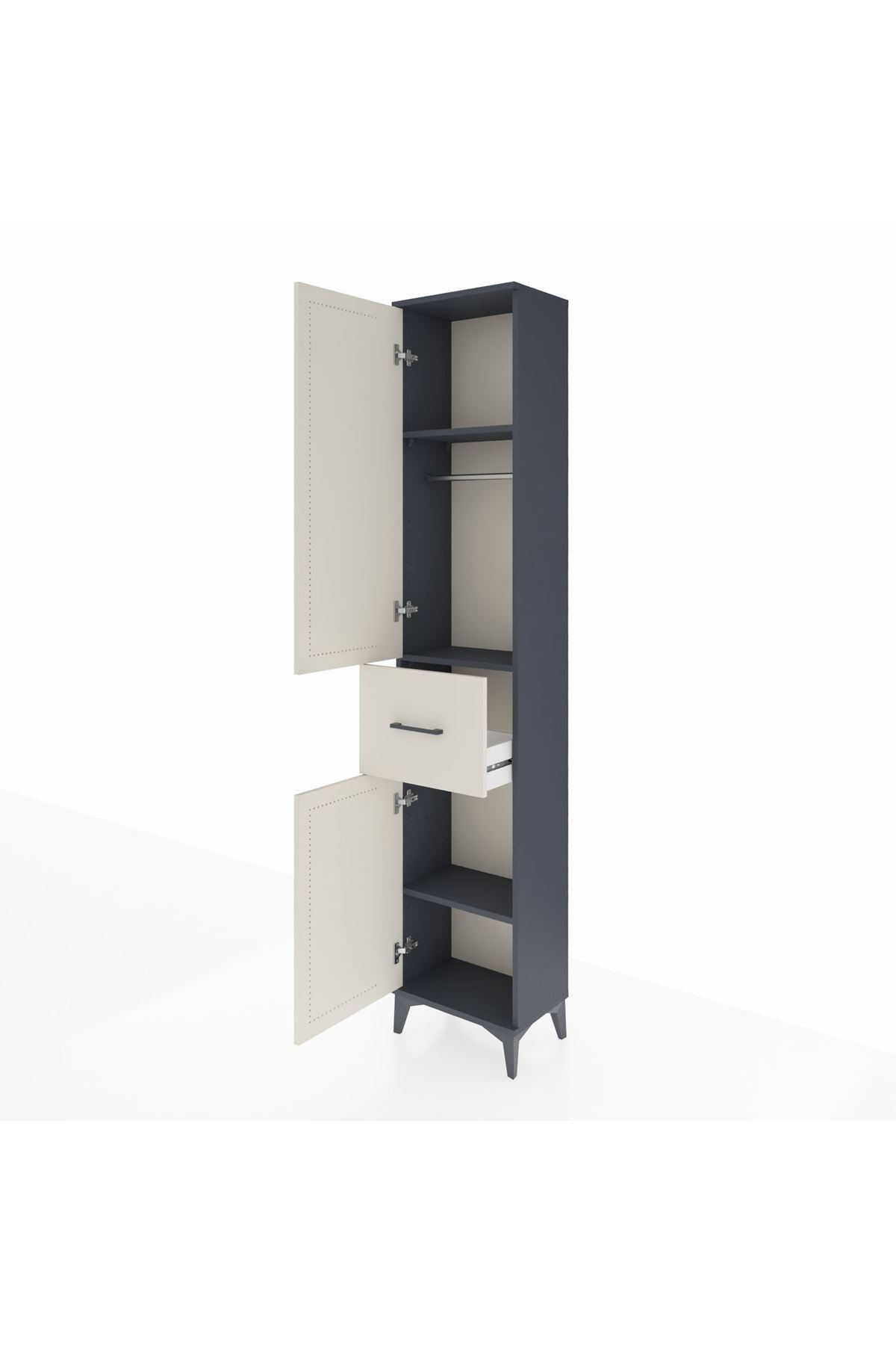 Arges Dolap 3 Raflı Tek Çekmeceli Tek Askılı 44x30x221 - S28M193V4A