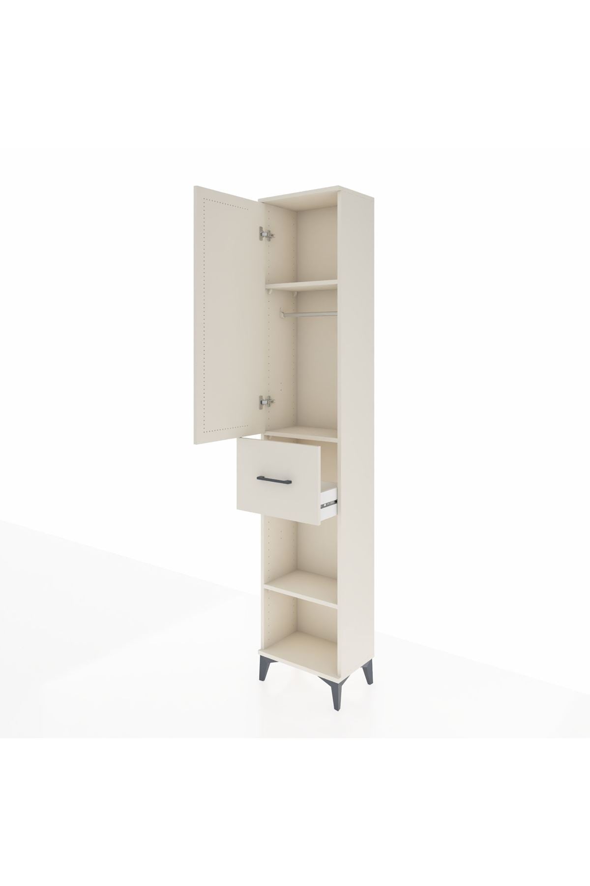 Arges Dolap 3 Raflı Tek Çekmeceli Tek Askılı 44x30x221 - S28M194V1A