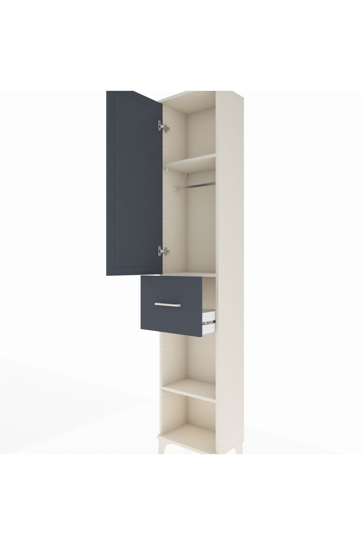 Arges Dolap 3 Raflı Tek Çekmeceli Tek Askılı 44x30x221 - S28M194V2A
