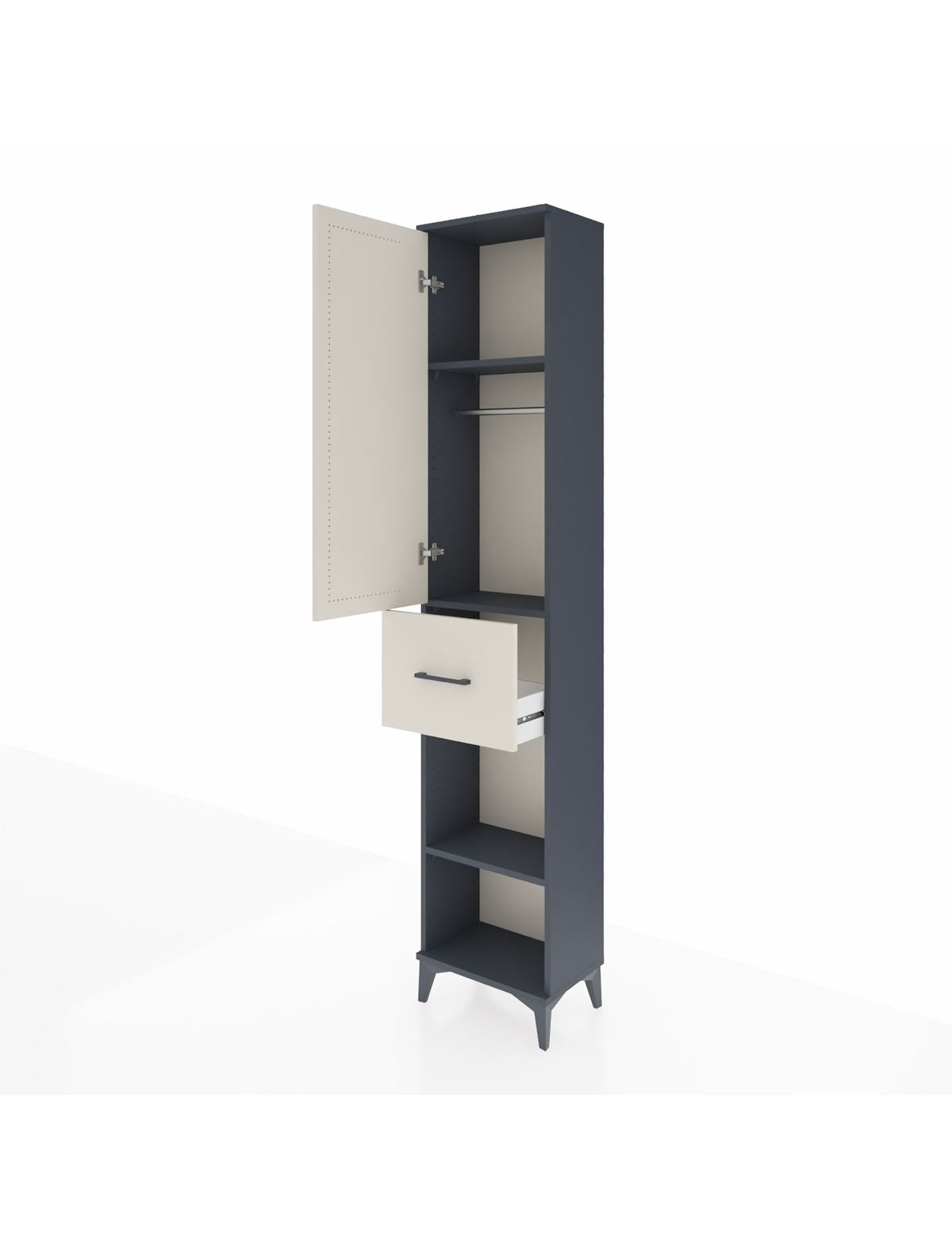 Arges Dolap 3 Raflı Tek Çekmeceli Tek Askılı 44x30x221 - S28M194V4A