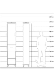 Arges Dolap 3 Raflı Tek Çekmeceli Tek Askılı 44x30x221 - S28M194V6A