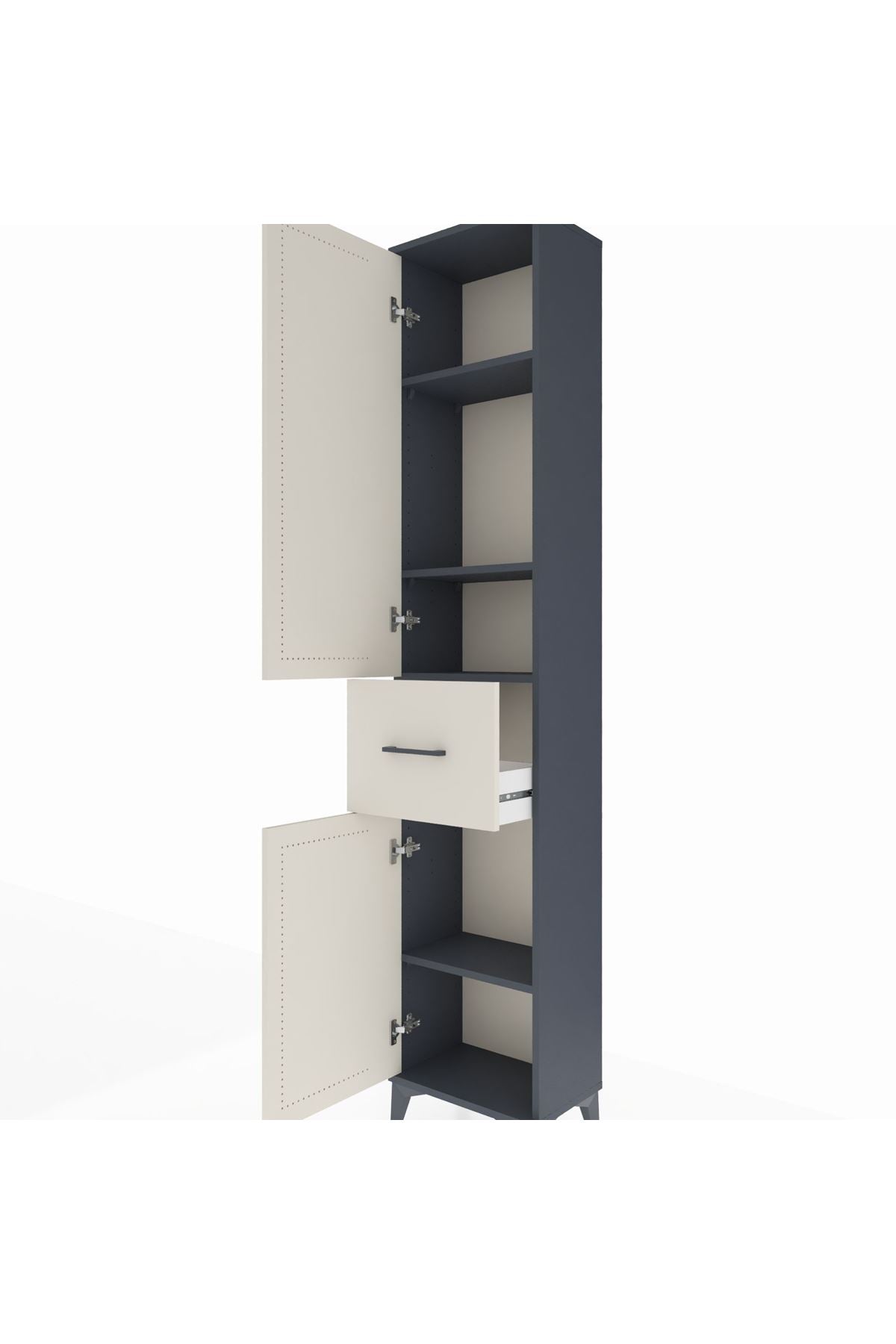 Arges Dolap 4 Raflı Tek Çekmeceli 2 Kapaklı 44x30x221 - S28M195V4A