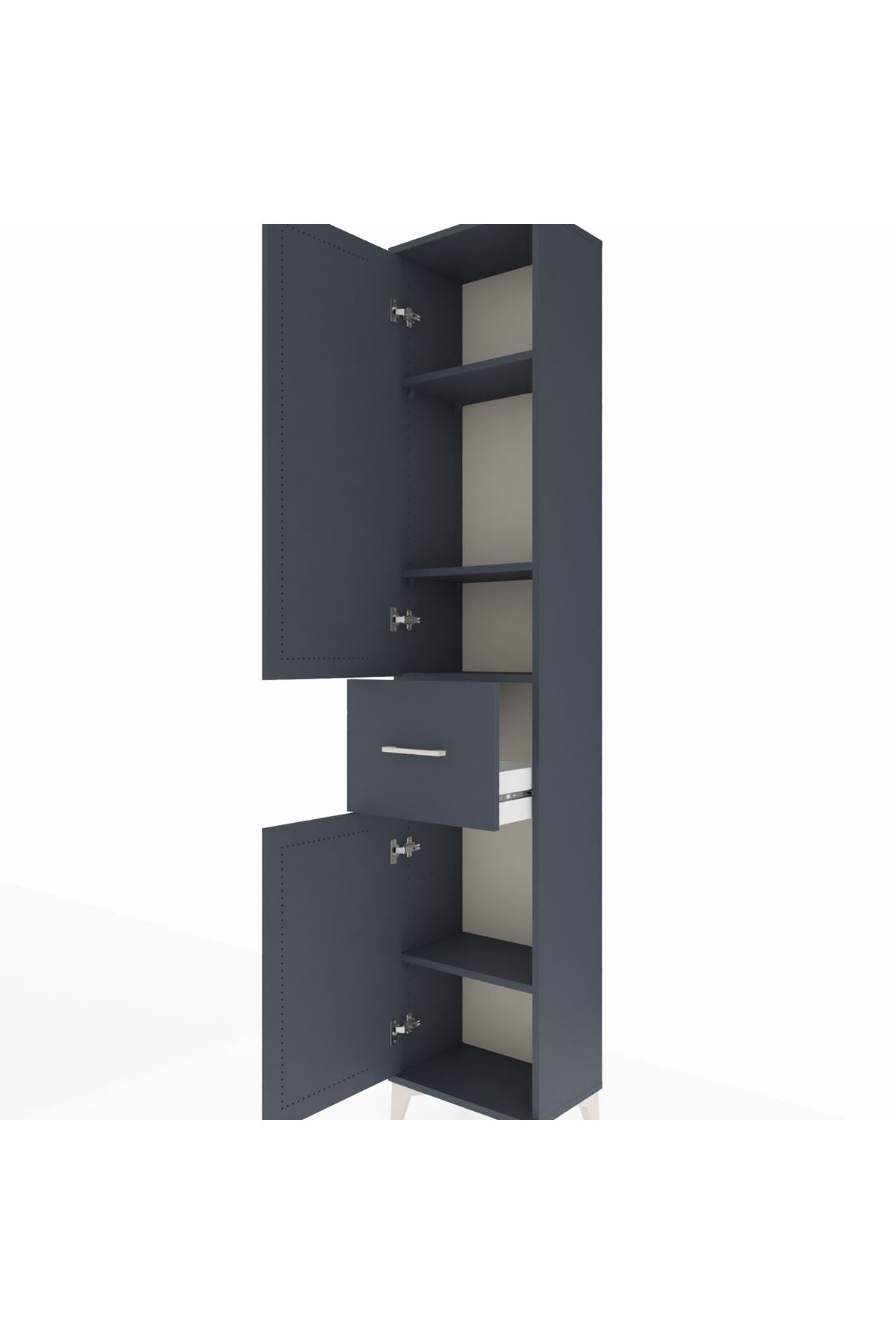 Arges Dolap 4 Raflı Tek Çekmeceli 2 Kapaklı 44x30x221 - S28M195V5A