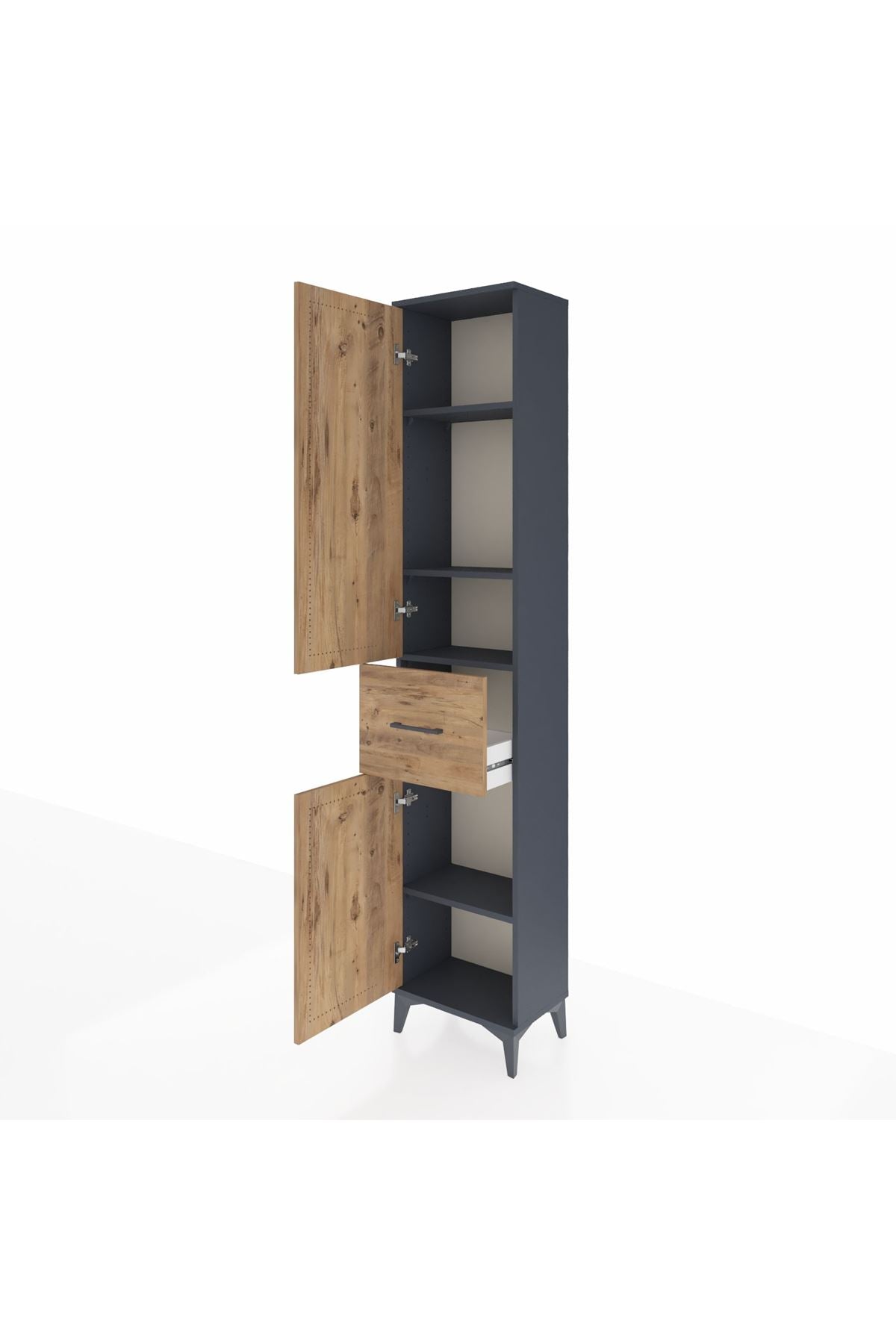 Arges Dolap 4 Raflı Tek Çekmeceli 2 Kapaklı 44x30x221 - S28M195V6A