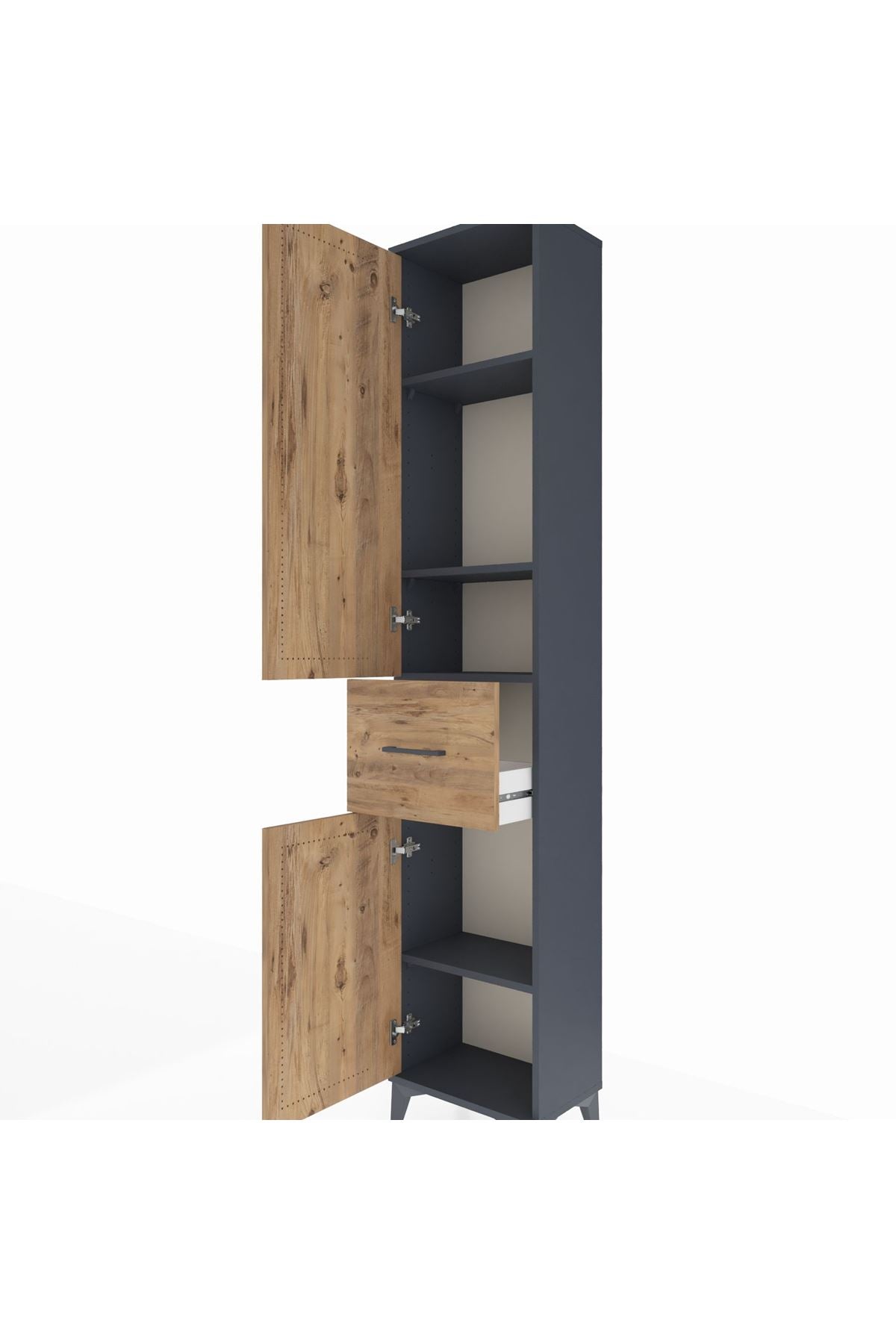 Arges Dolap 4 Raflı Tek Çekmeceli 2 Kapaklı 44x30x221 - S28M195V6A