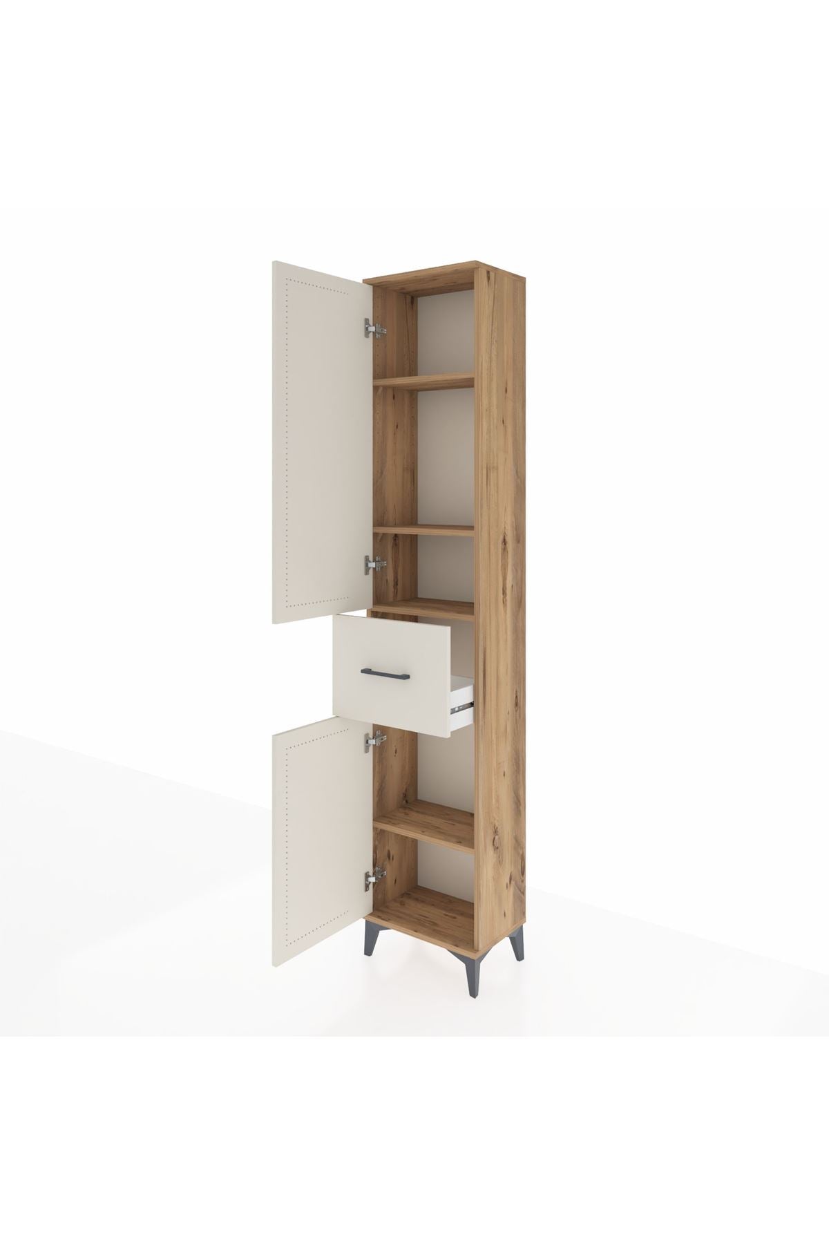 Arges Dolap 4 Raflı Tek Çekmeceli 2 Kapaklı 44x30x221 - S28M195V7A