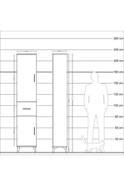 Arges Dolap 4 Raflı Tek Çekmeceli 2 Kapaklı 44x30x221 - S28M195V7A