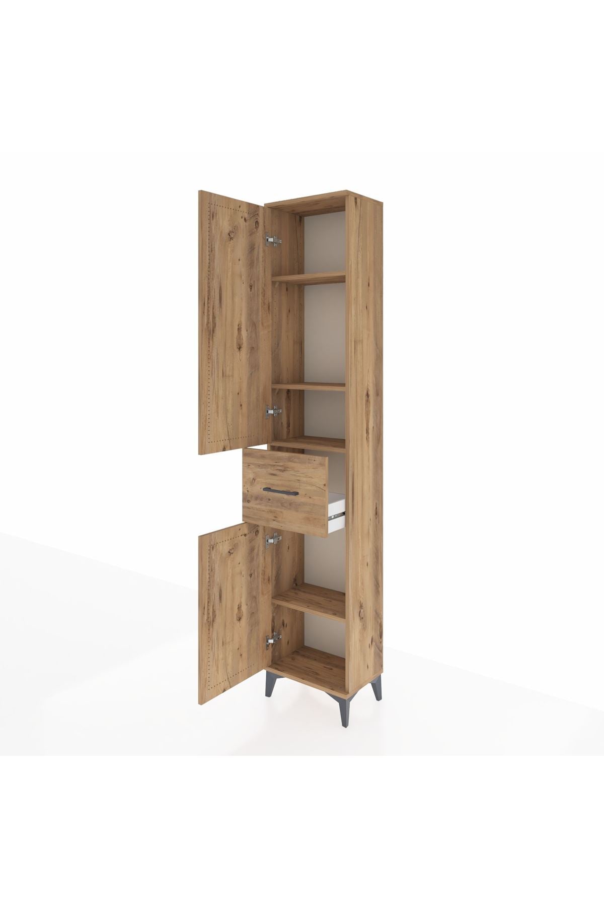 Arges Dolap 4 Raflı Tek Çekmeceli 2 Kapaklı 44x30x221 - S28M195V9A