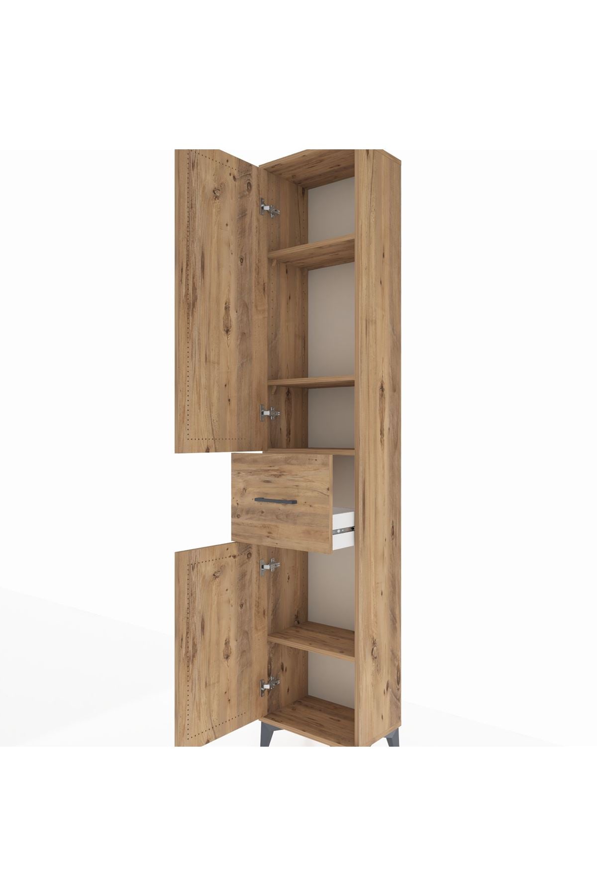 Arges Dolap 4 Raflı Tek Çekmeceli 2 Kapaklı 44x30x221 - S28M195V9A