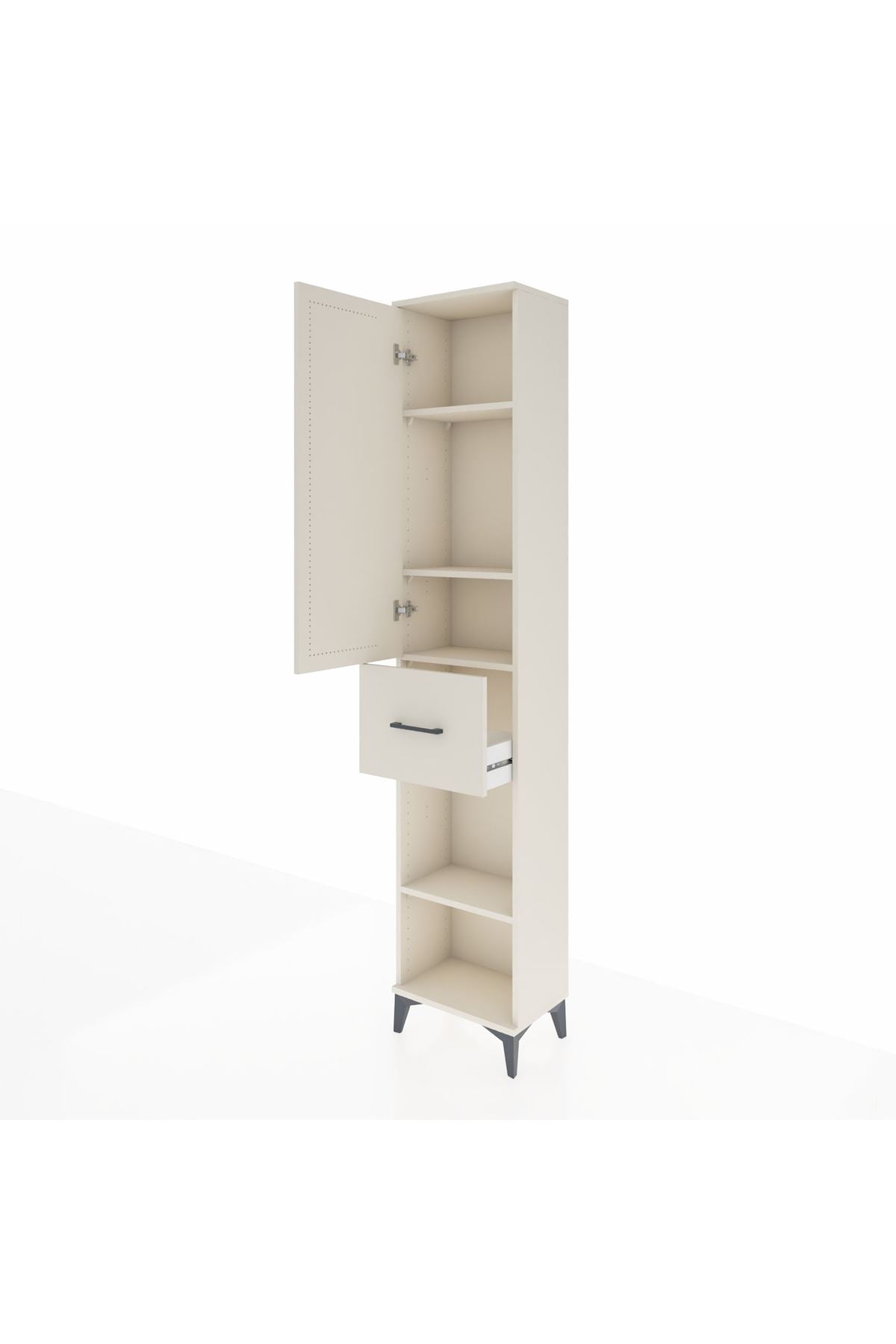 Arges Dolap 4 Raflı Tek Çekmeceli Tek Kapaklı 44x30x221 - S28M196V1A