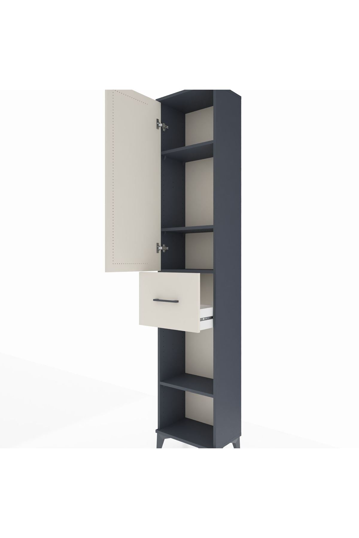 Arges Dolap 4 Raflı Tek Çekmeceli Tek Kapaklı 44x30x221 - S28M196V4A