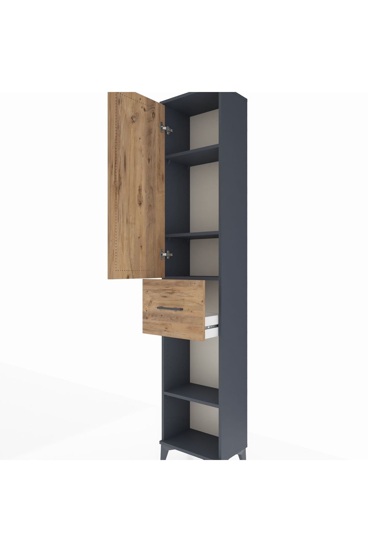 Arges Dolap 4 Raflı Tek Çekmeceli Tek Kapaklı 44x30x221 - S28M196V6A