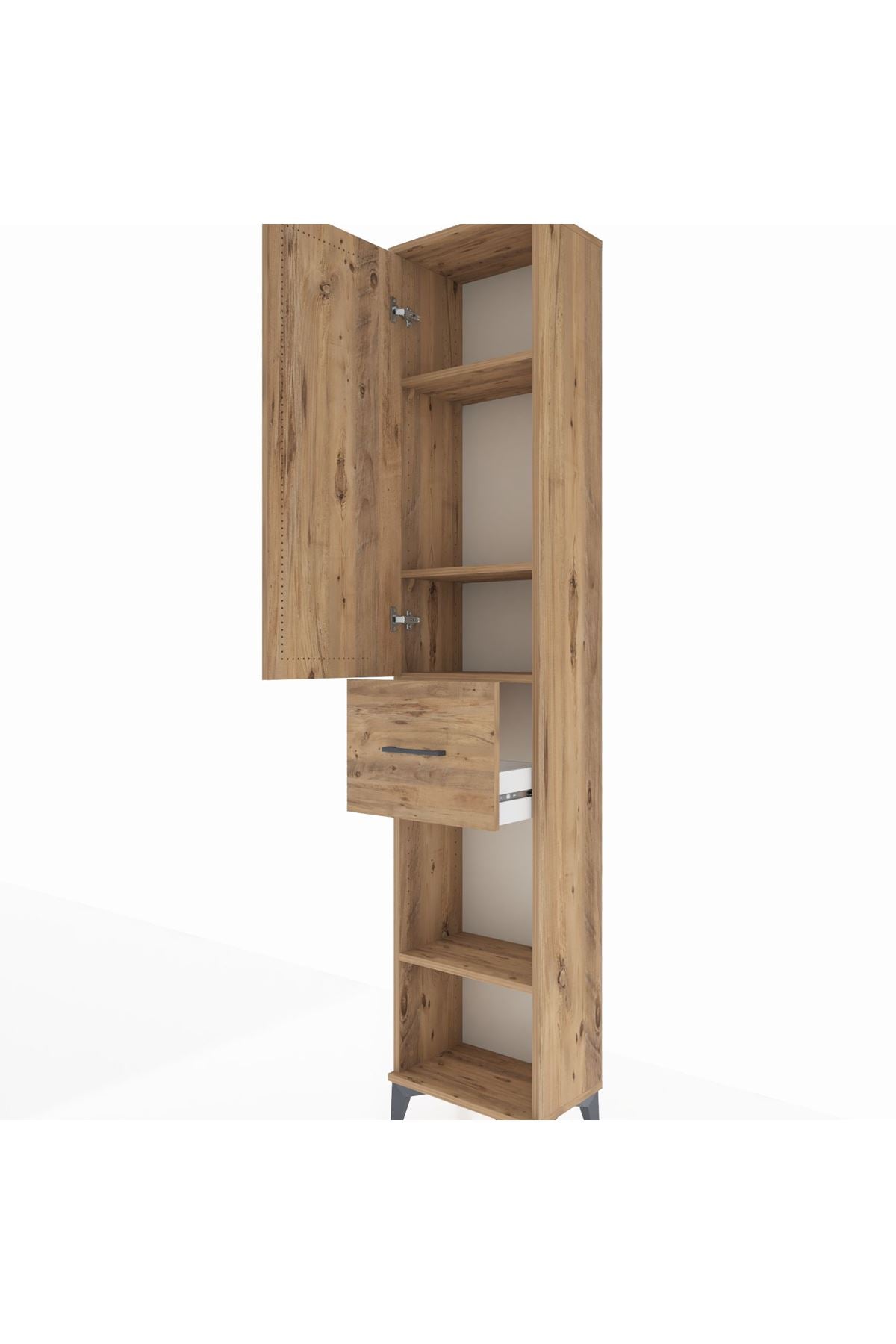 Arges Dolap 4 Raflı Tek Çekmeceli Tek Kapaklı 44x30x221 - S28M196V9A