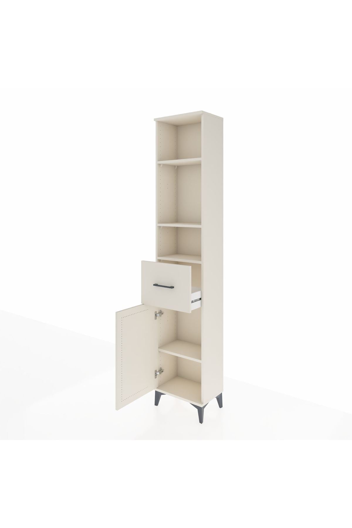Arges Dolap 4 Raflı Tek Çekmeceli Tek Kapaklı 44x30x221 - S28M197V1A