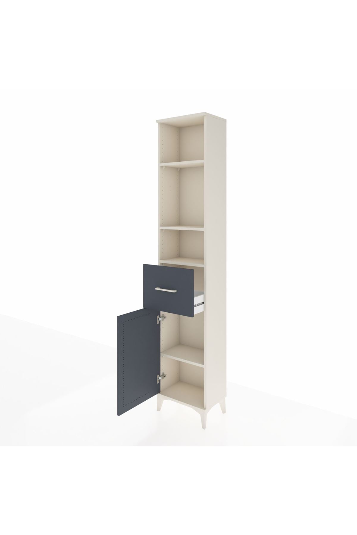 Arges Dolap 4 Raflı Tek Çekmeceli Tek Kapaklı 44x30x221 - S28M197V2A
