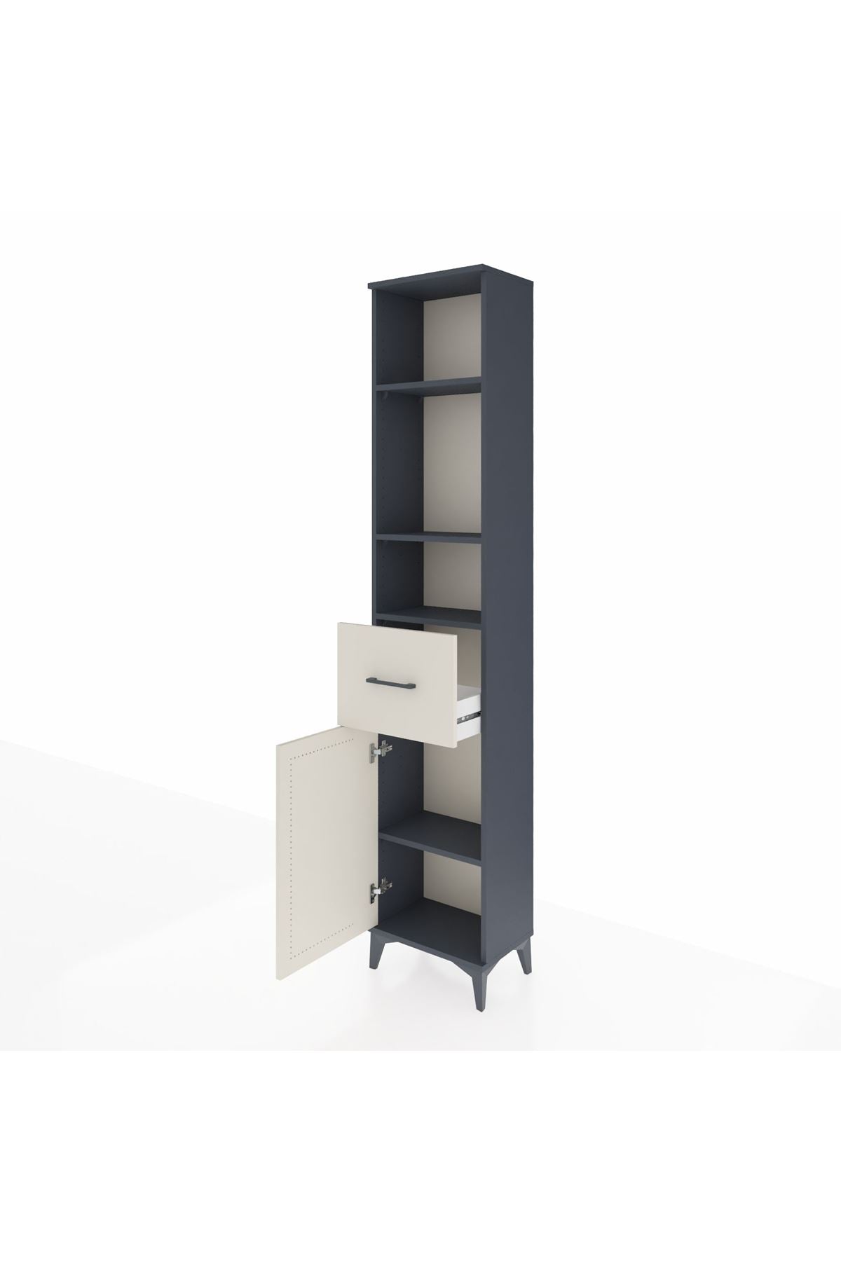 Arges Dolap 4 Raflı Tek Çekmeceli Tek Kapaklı 44x30x221 - S28M197V4A