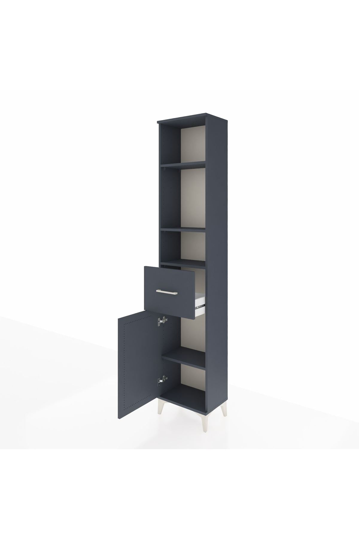 Arges Dolap 4 Raflı Tek Çekmeceli Tek Kapaklı 44x30x221 - S28M197V5A