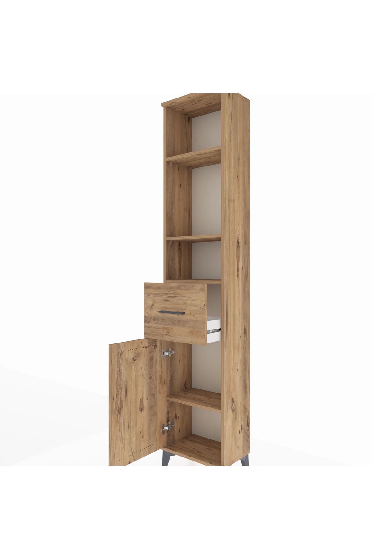Arges Dolap 4 Raflı Tek Çekmeceli Tek Kapaklı 44x30x221 - S28M197V9A