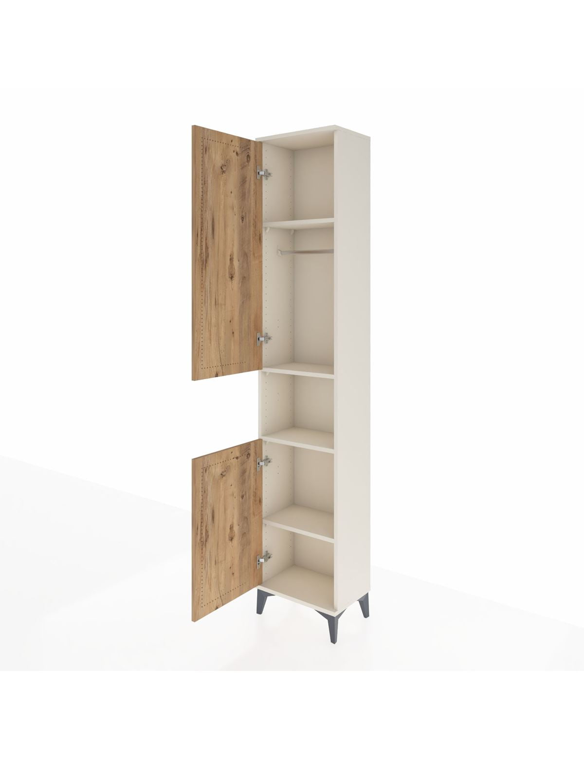 Arges Dolap 4 Raflı 2 Kapaklı Tek Askılı 44x30x221 - S28M199V3A