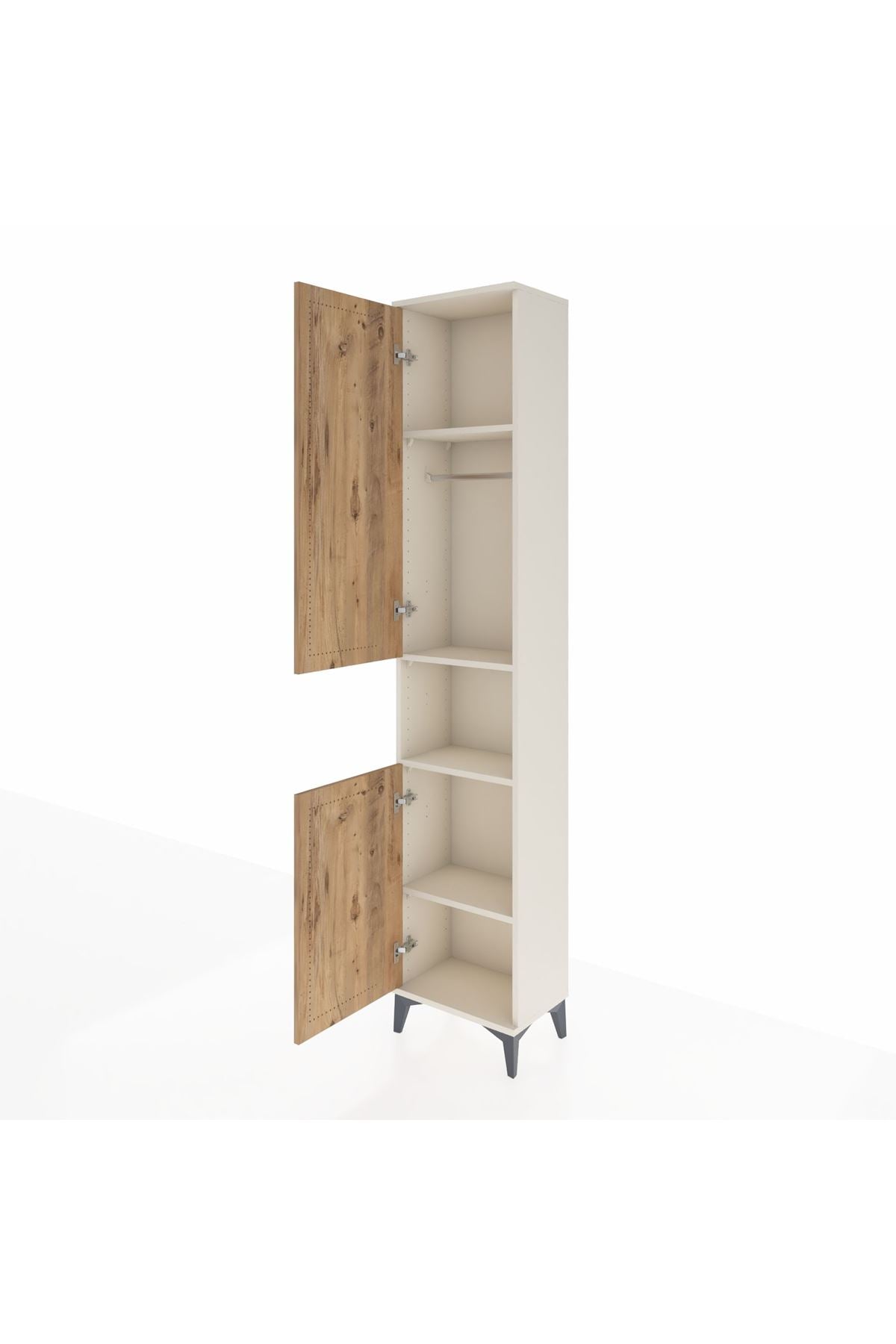 Arges Dolap 4 Raflı 2 Kapaklı Tek Askılı 44x30x221 - S28M199V3A