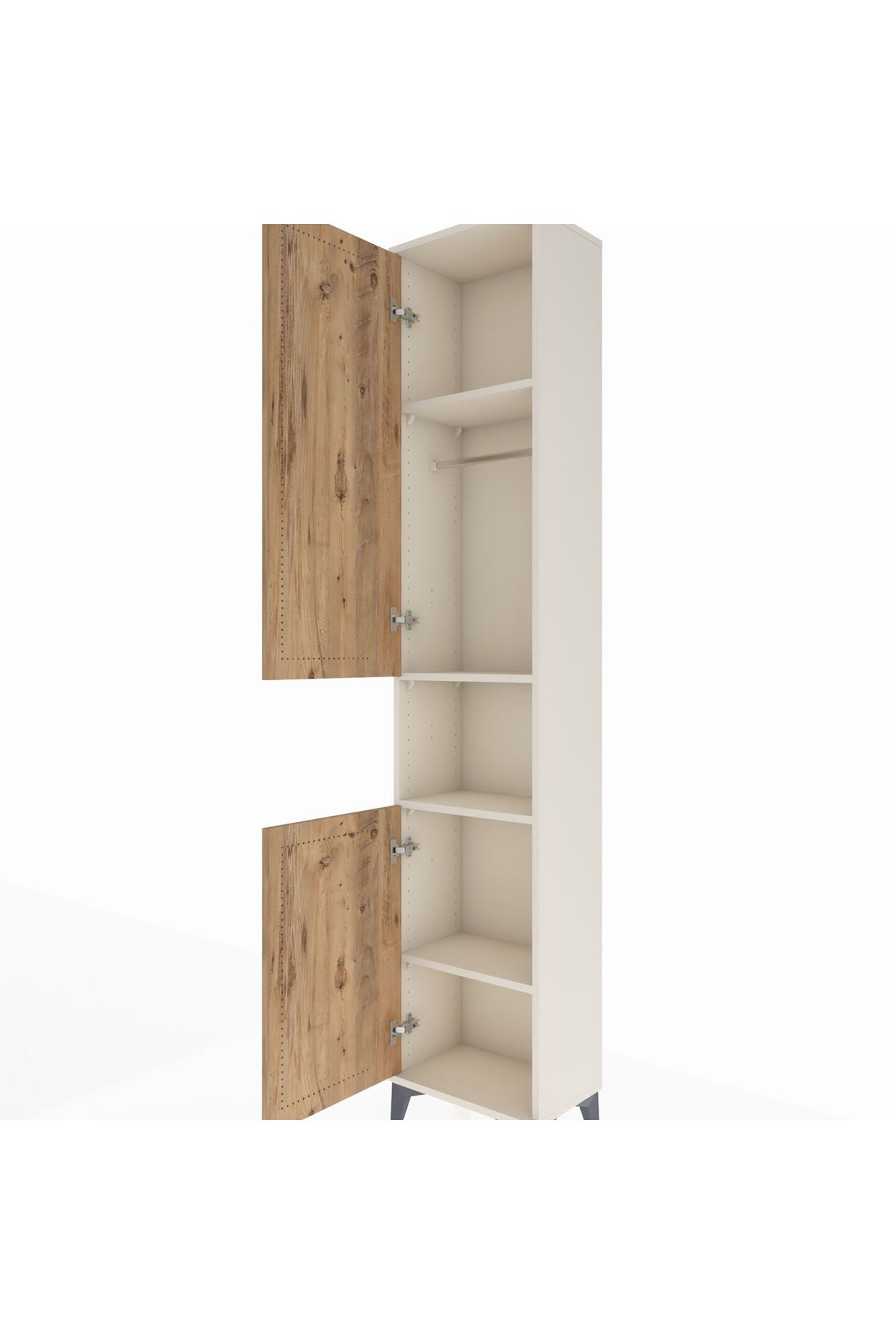 Arges Dolap 4 Raflı 2 Kapaklı Tek Askılı 44x30x221 - S28M199V3A