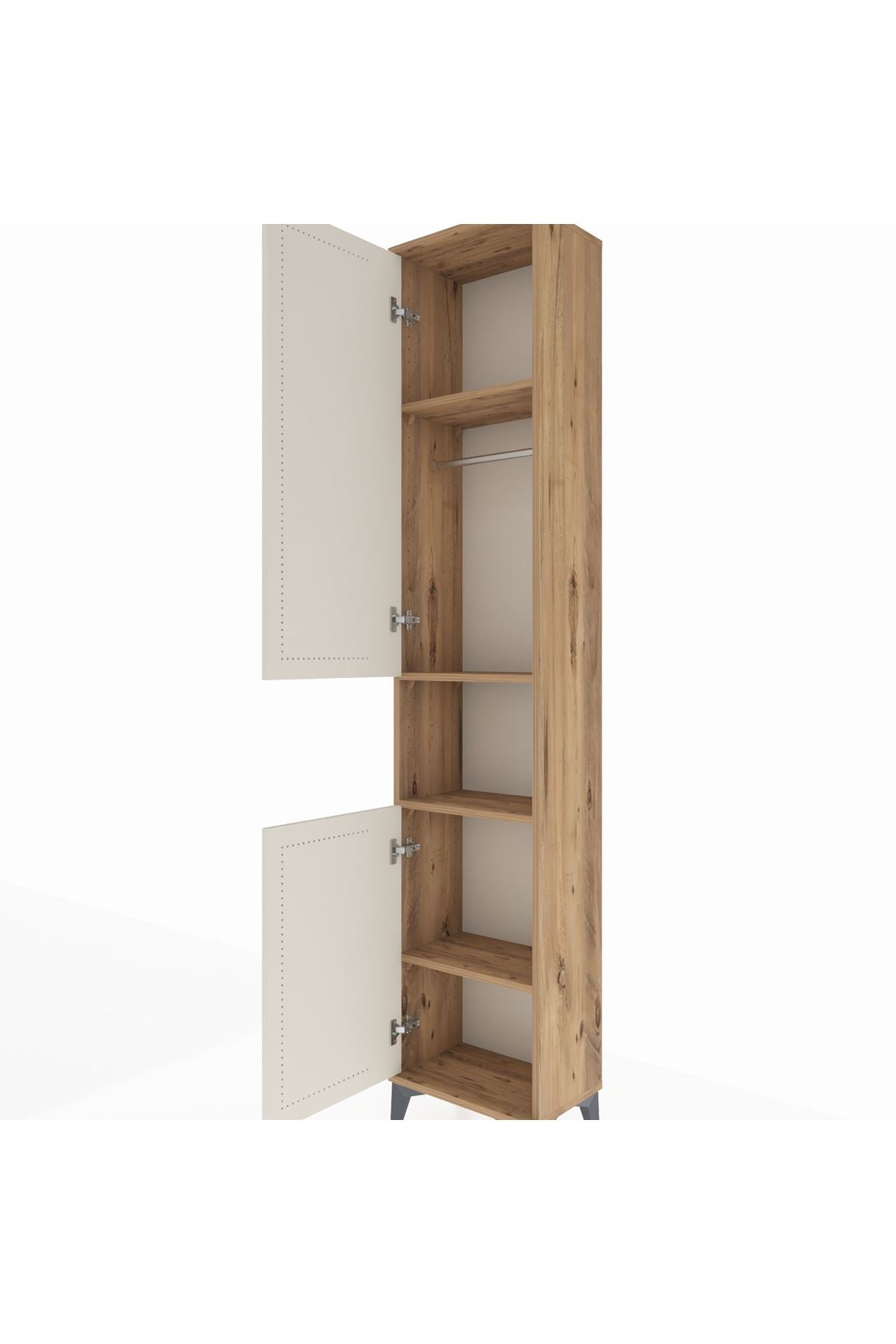Arges Dolap 4 Raflı 2 Kapaklı Tek Askılı 44x30x221 - S28M199V7A