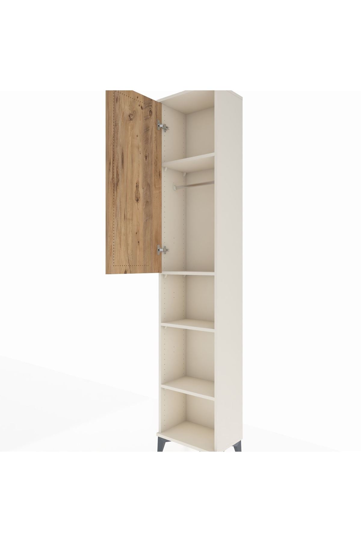 Arges Dolap 4 Raflı Tek Kapaklı Tek Askılı 44x30x221 - S28M200V3A