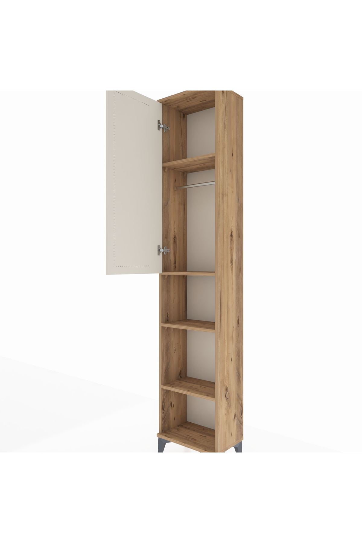 Arges Dolap 4 Raflı Tek Kapaklı Tek Askılı 44x30x221 - S28M200V7A