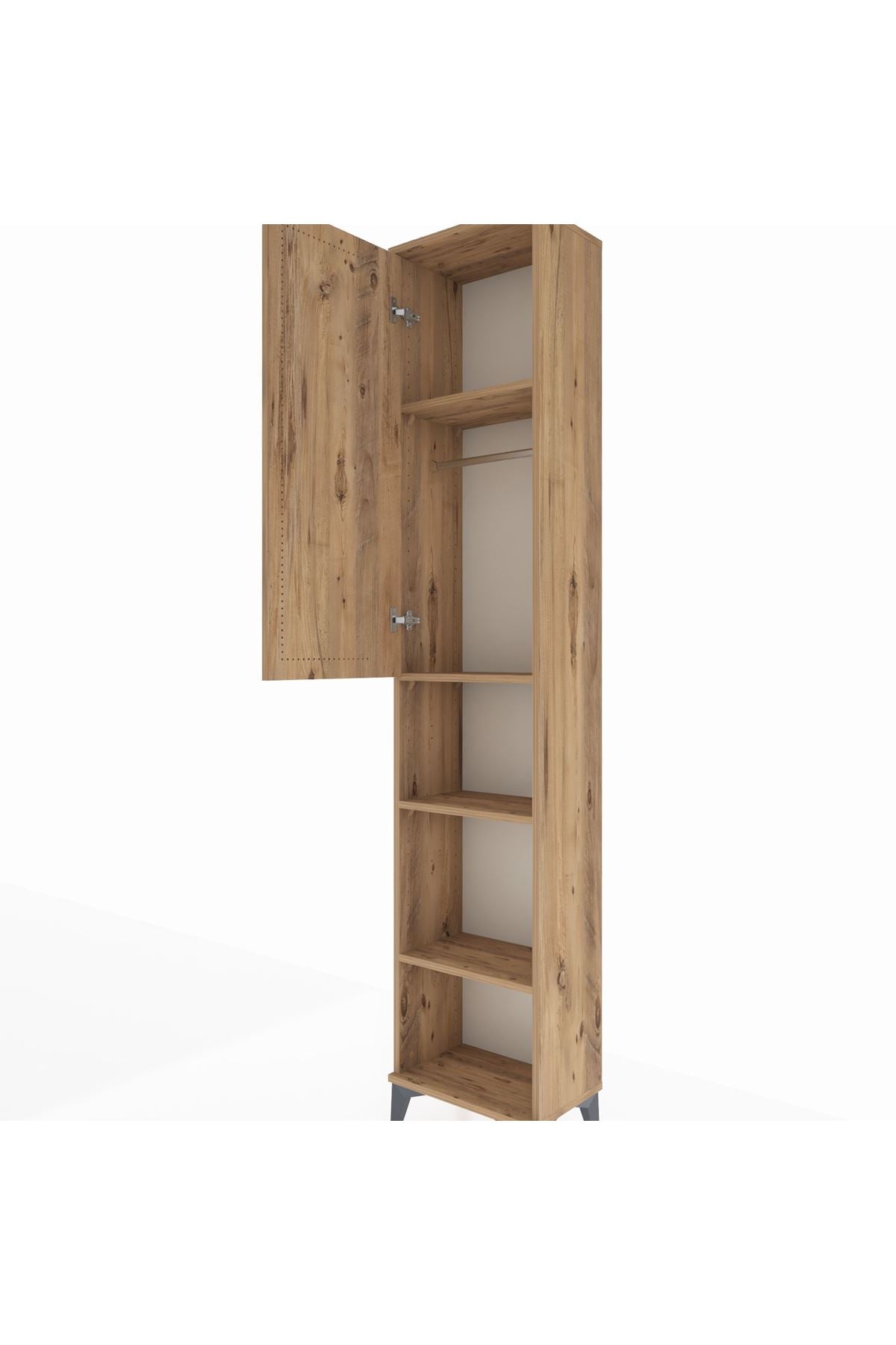 Arges Dolap 4 Raflı Tek Kapaklı Tek Askılı 44x30x221 - S28M200V9A
