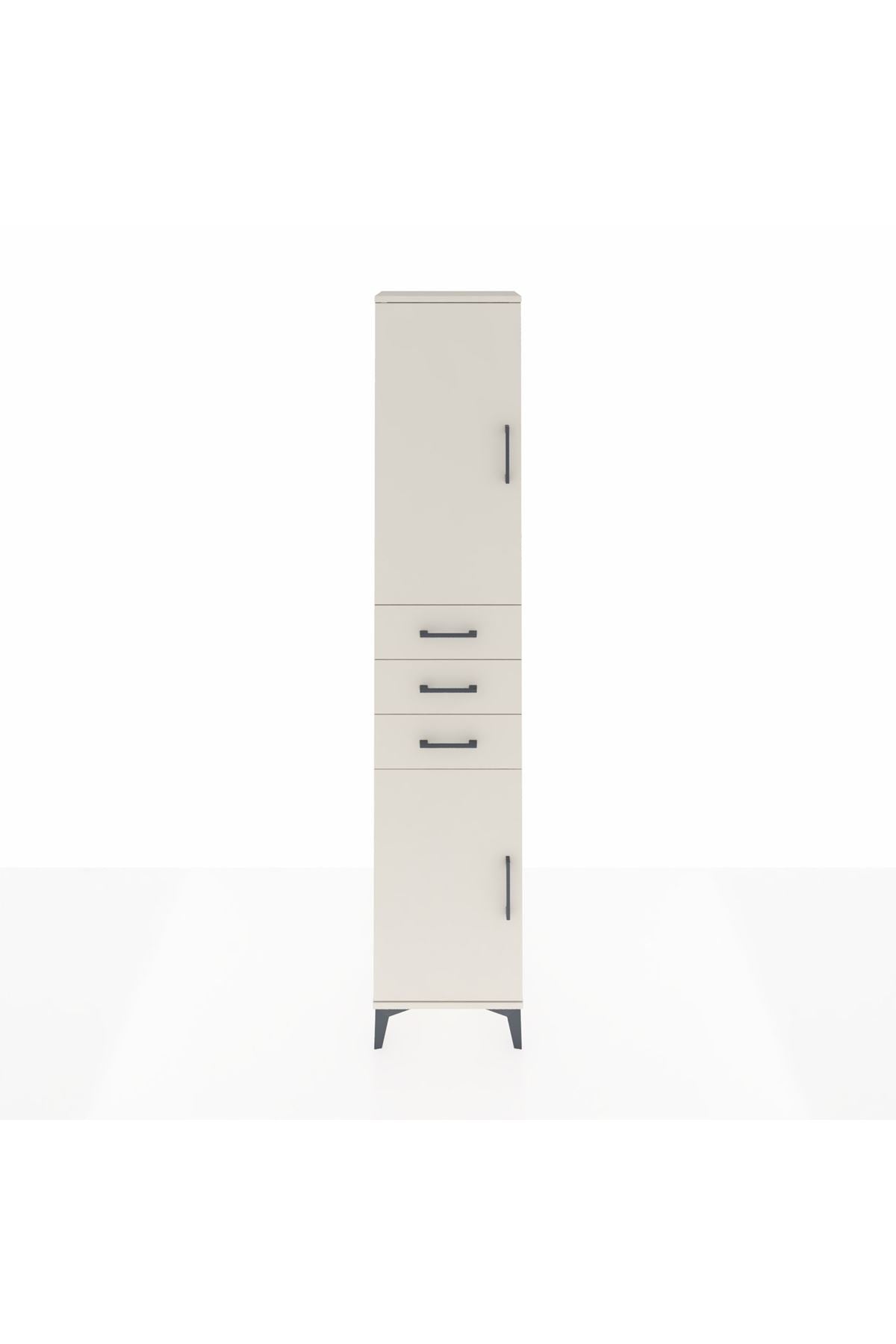 Arges Dolap 4 Raflı 3 Çekmeceli 2 Kapaklı 44x30x221 - S28M205V1A