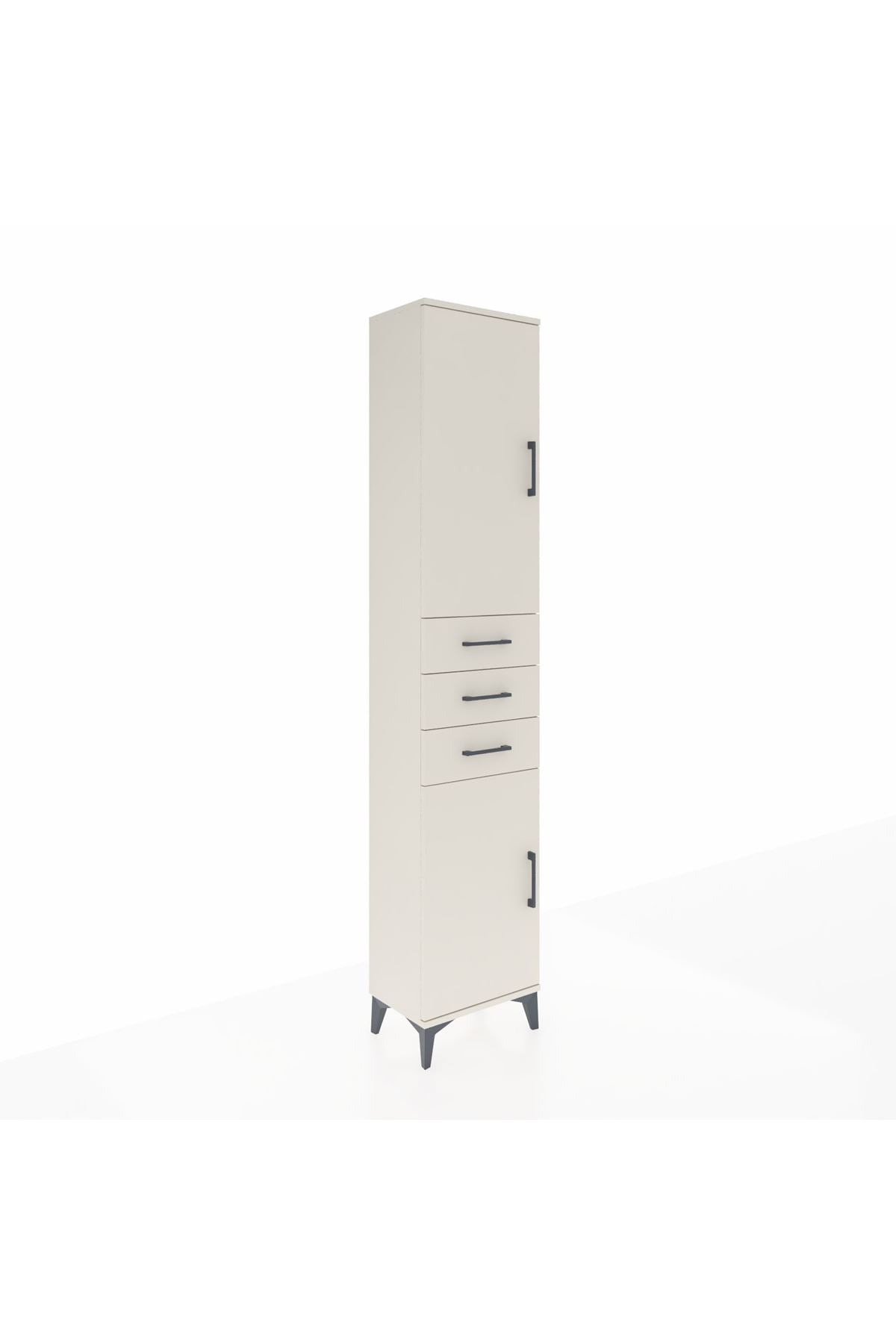Arges Dolap 4 Raflı 3 Çekmeceli 2 Kapaklı 44x30x221 - S28M205V1A
