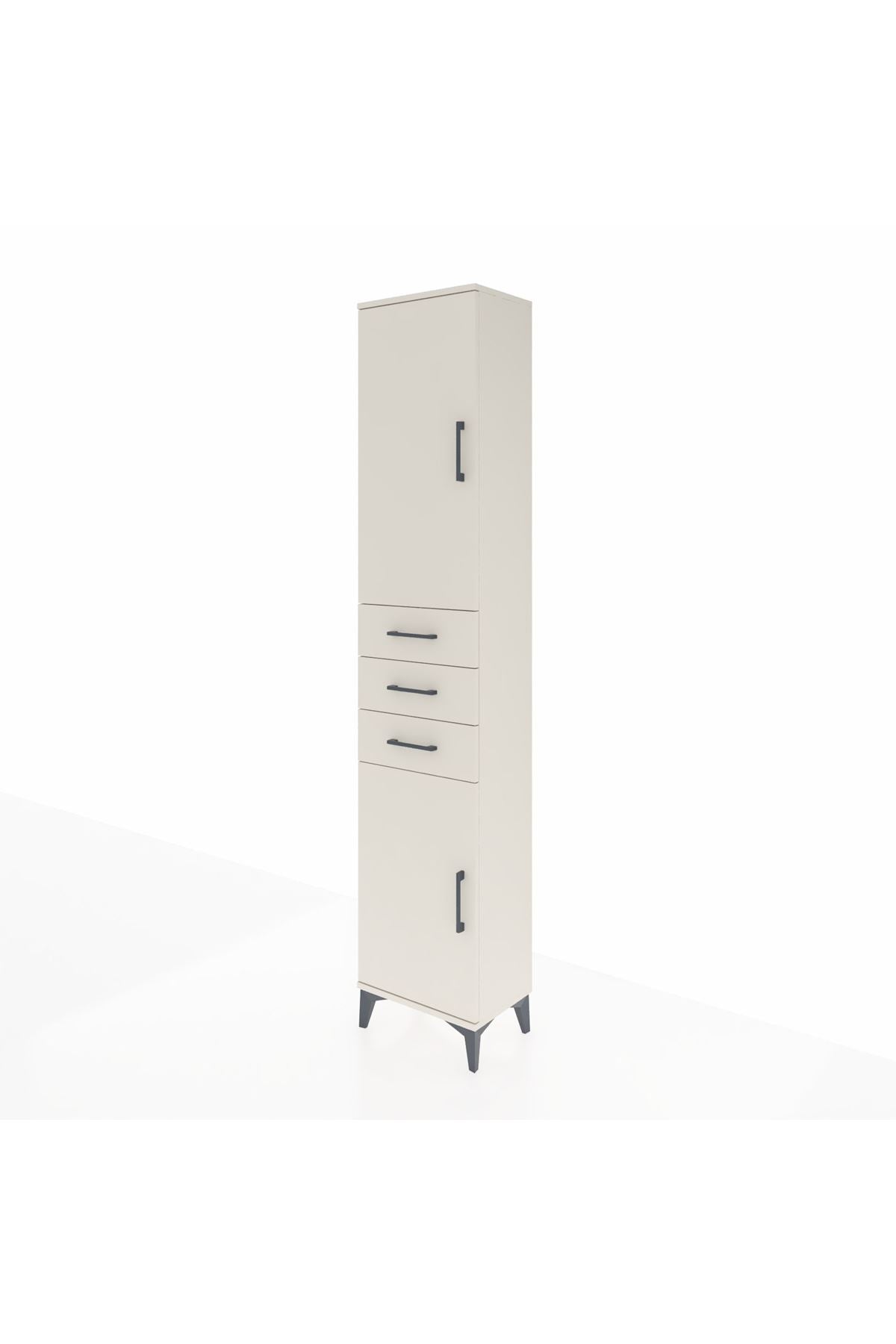 Arges Dolap 4 Raflı 3 Çekmeceli 2 Kapaklı 44x30x221 - S28M205V1A