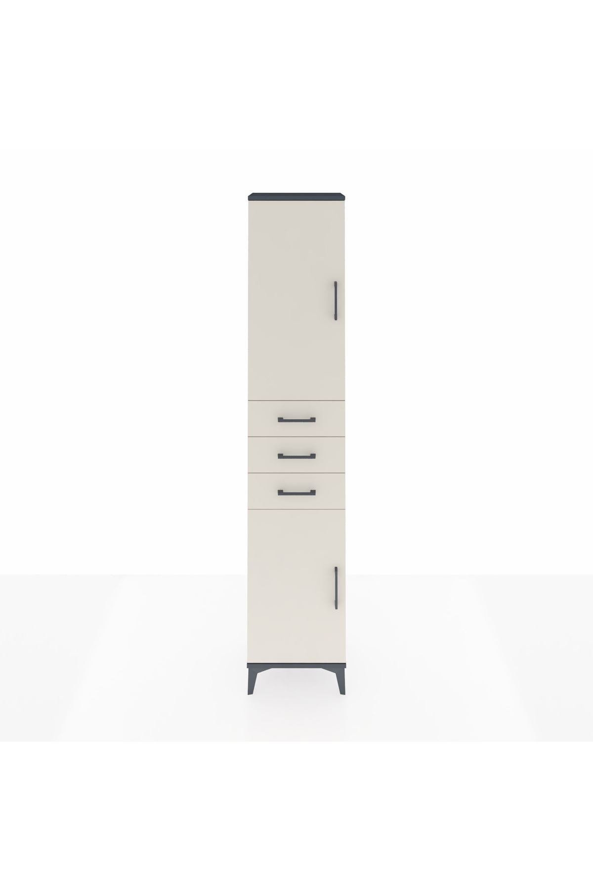 Arges Dolap 4 Raflı 3 Çekmeceli 2 Kapaklı 44x30x221 - S28M205V4A