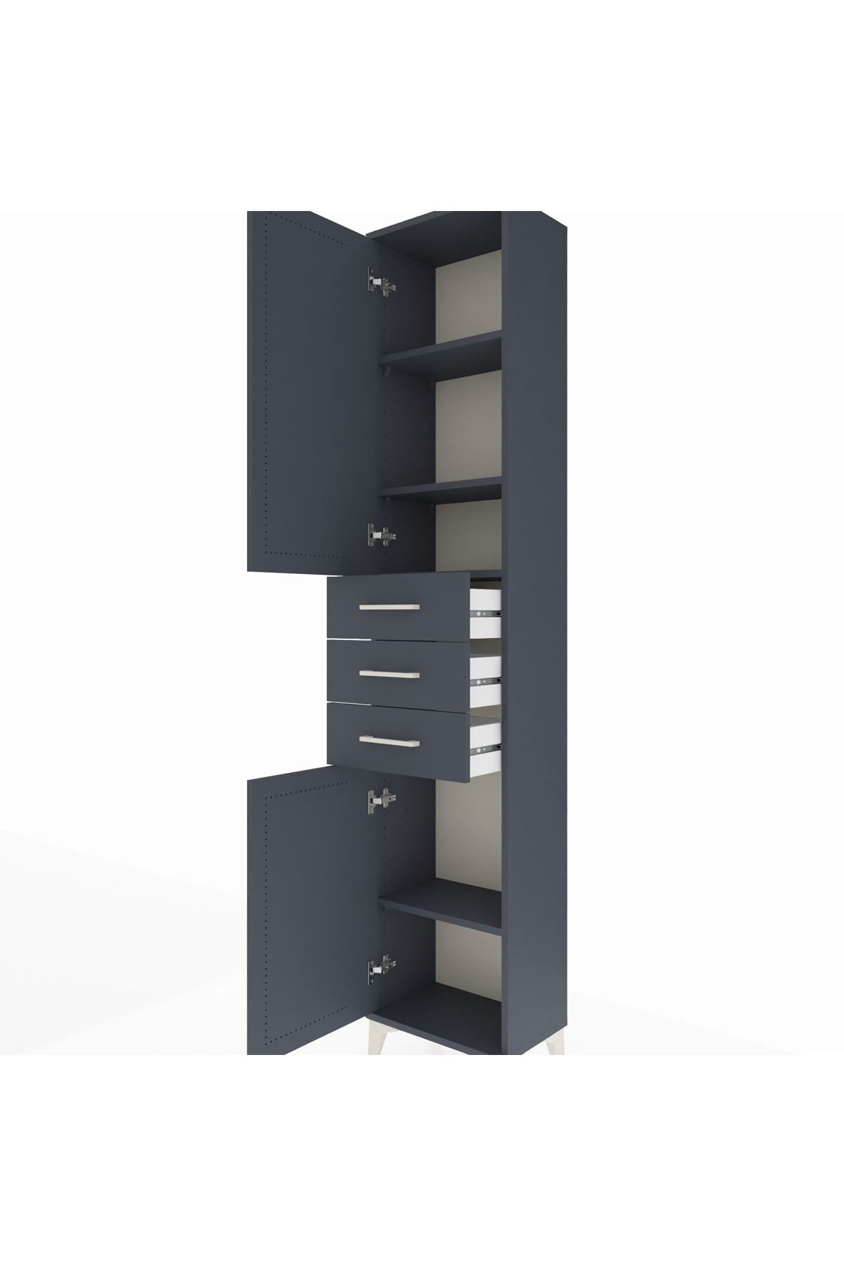 Arges Dolap 4 Raflı 3 Çekmeceli 2 Kapaklı 44x30x221 - S28M205V5A
