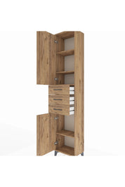 Arges Dolap 4 Raflı 3 Çekmeceli 2 Kapaklı 44x30x221 - S28M205V9A