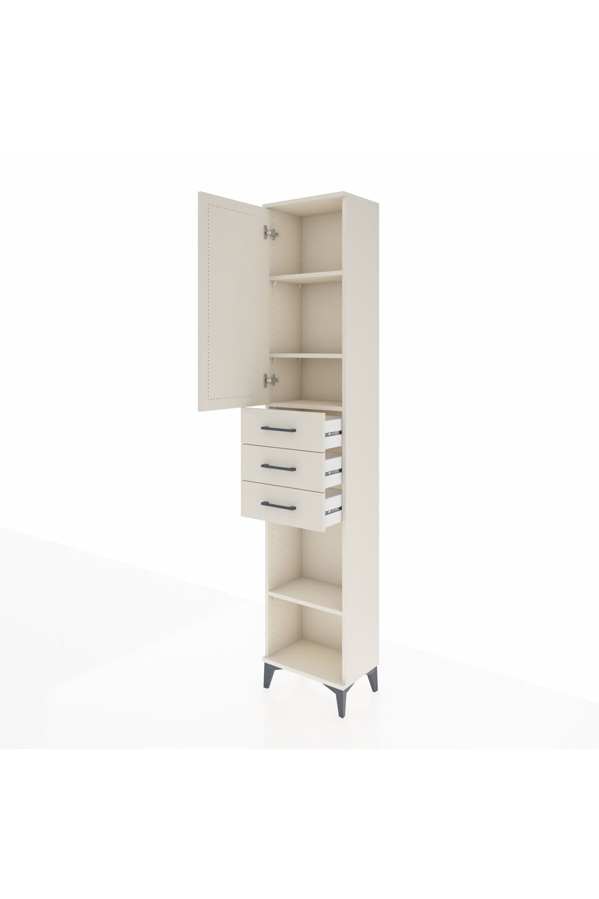Arges Dolap 4 Raflı 3 Çekmeceli Tek Kapaklı 44x30x221 - S28M206V1A