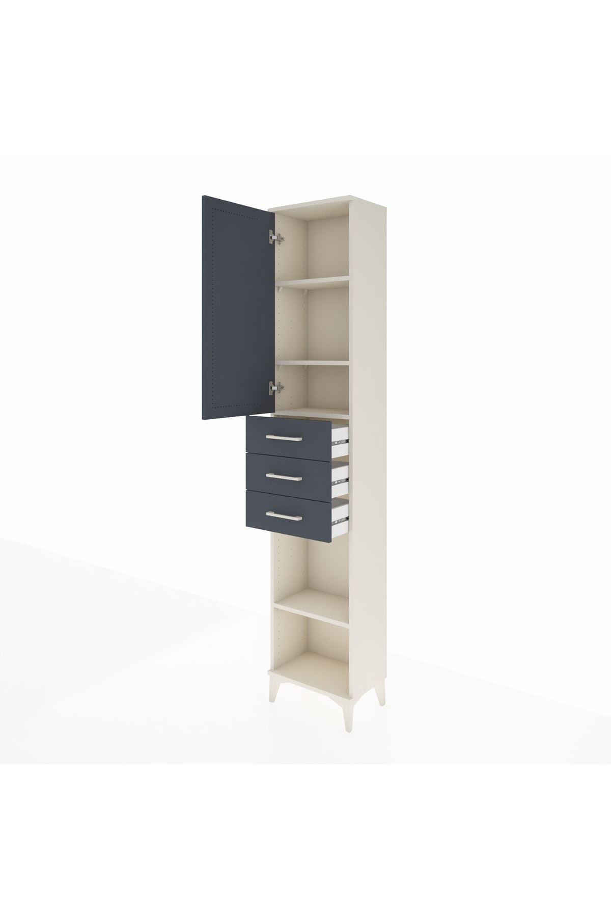 Arges Dolap 4 Raflı 3 Çekmeceli Tek Kapaklı 44x30x221 - S28M206V2A