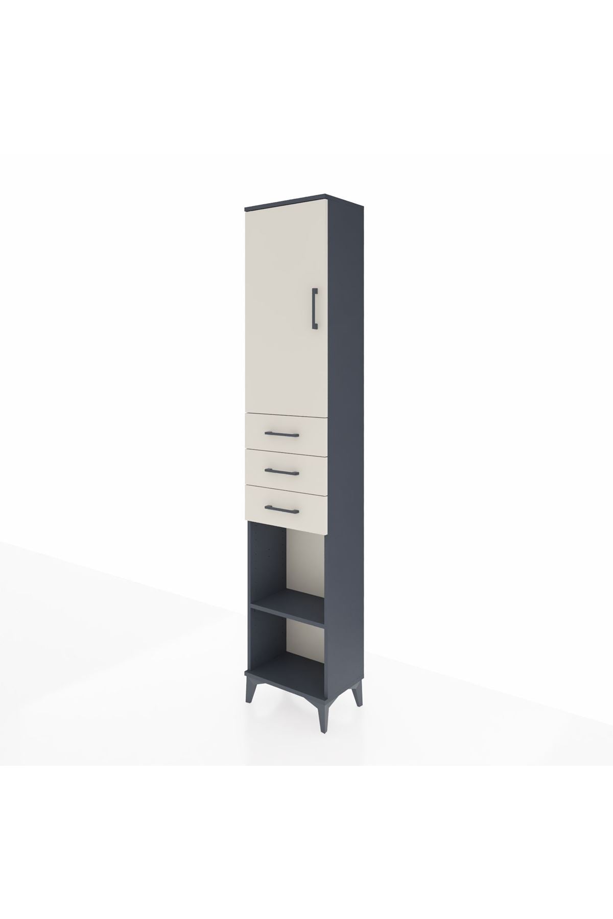 Arges Dolap 4 Raflı 3 Çekmeceli Tek Kapaklı 44x30x221 - S28M206V4A