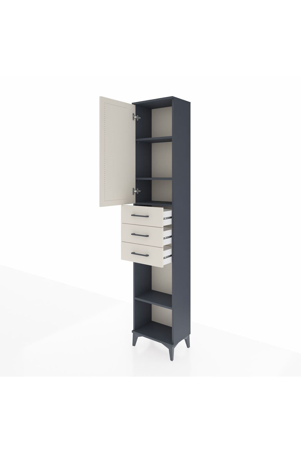 Arges Dolap 4 Raflı 3 Çekmeceli Tek Kapaklı 44x30x221 - S28M206V4A