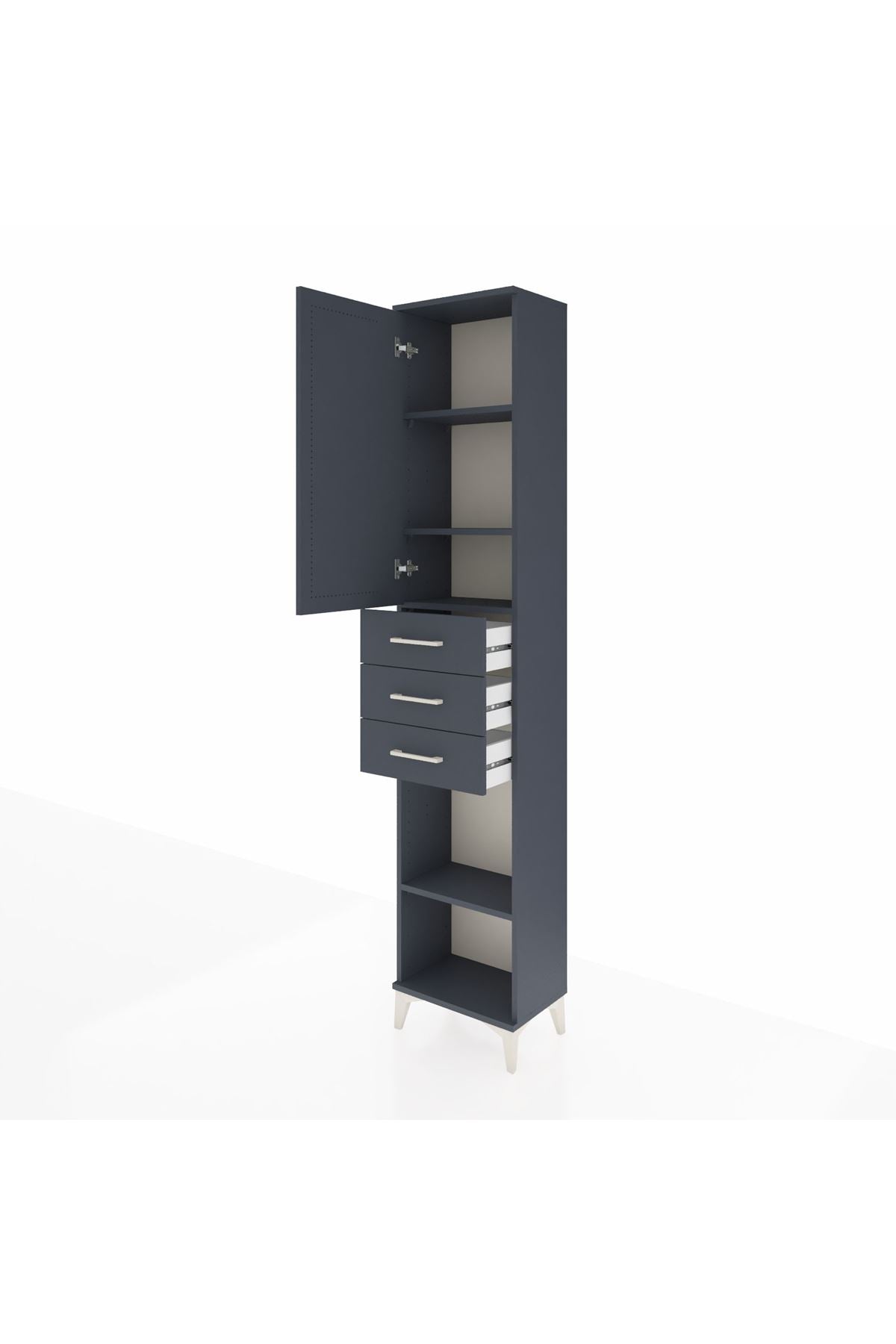Arges Dolap 4 Raflı 3 Çekmeceli Tek Kapaklı 44x30x221 - S28M206V5A