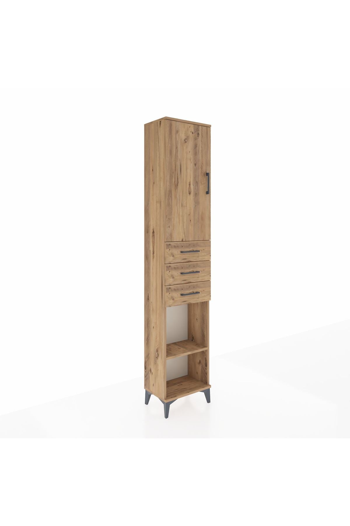 Arges Dolap 4 Raflı 3 Çekmeceli Tek Kapaklı 44x30x221 - S28M206V9A