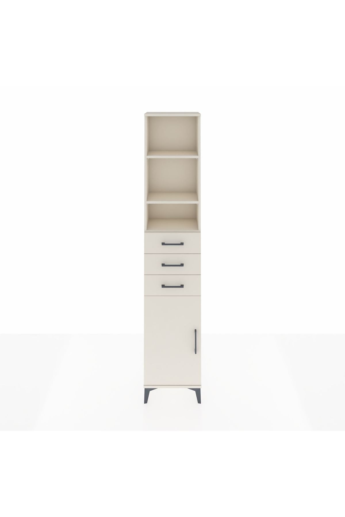 Arges Dolap 4 Raflı 3 Çekmeceli Tek Kapaklı 44x30x221 - S28M207V1A
