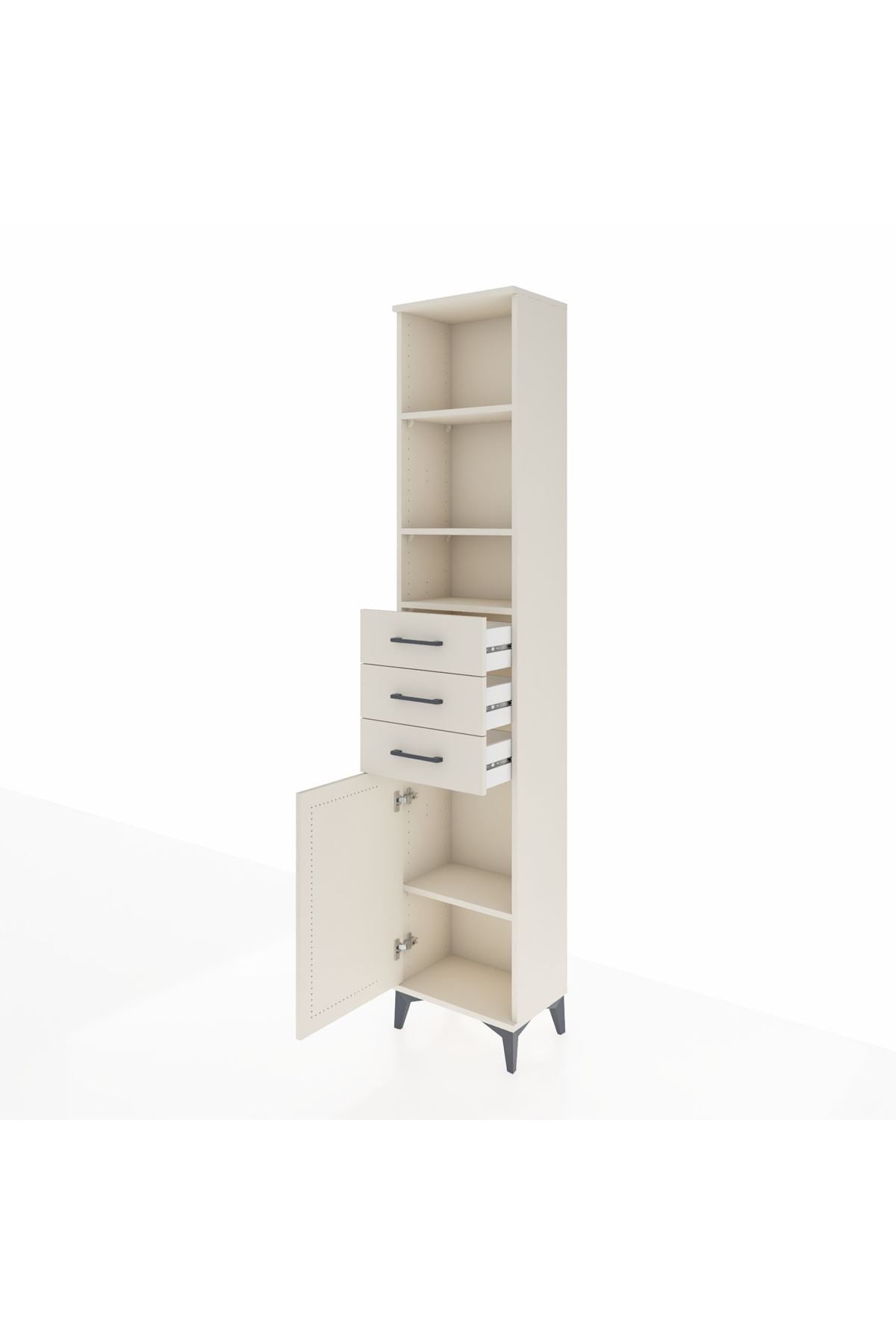 Arges Dolap 4 Raflı 3 Çekmeceli Tek Kapaklı 44x30x221 - S28M207V1A