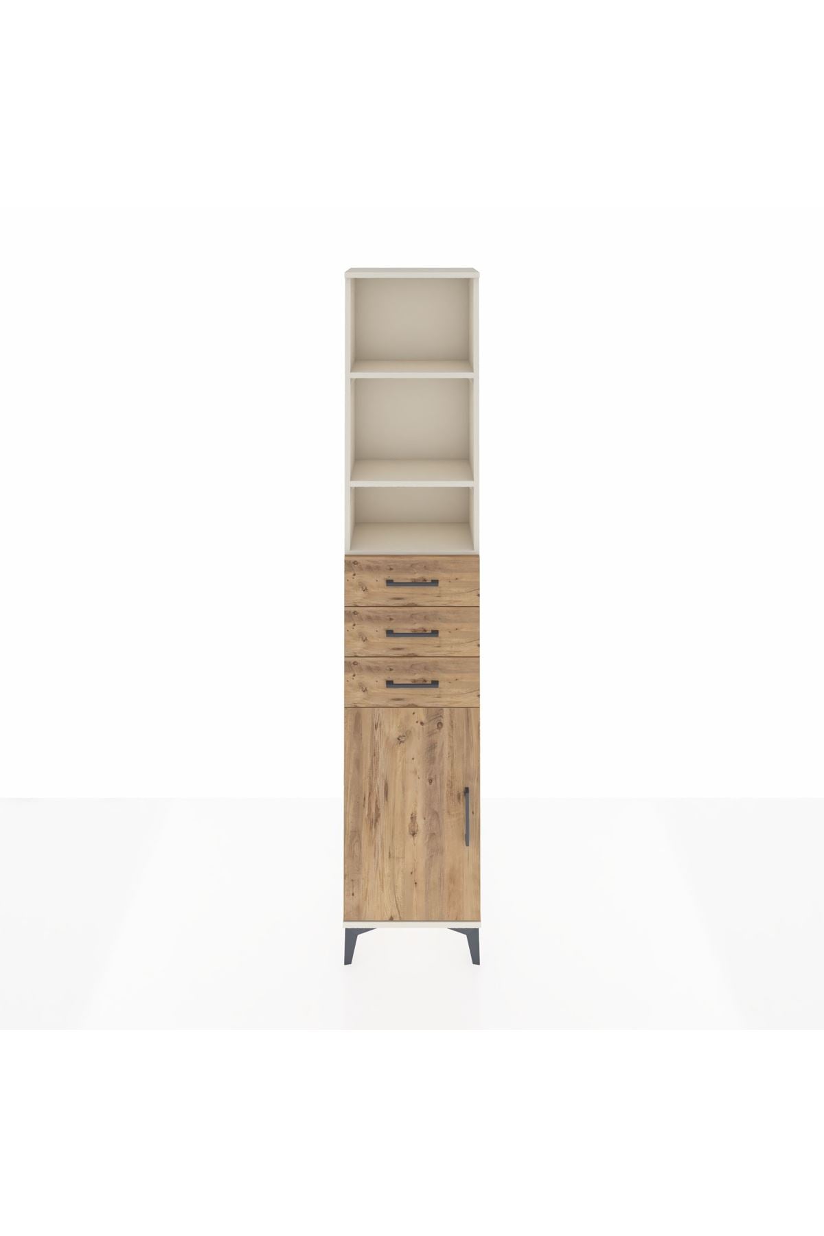 Arges Dolap 4 Raflı 3 Çekmeceli Tek Kapaklı 44x30x221 - S28M207V3A