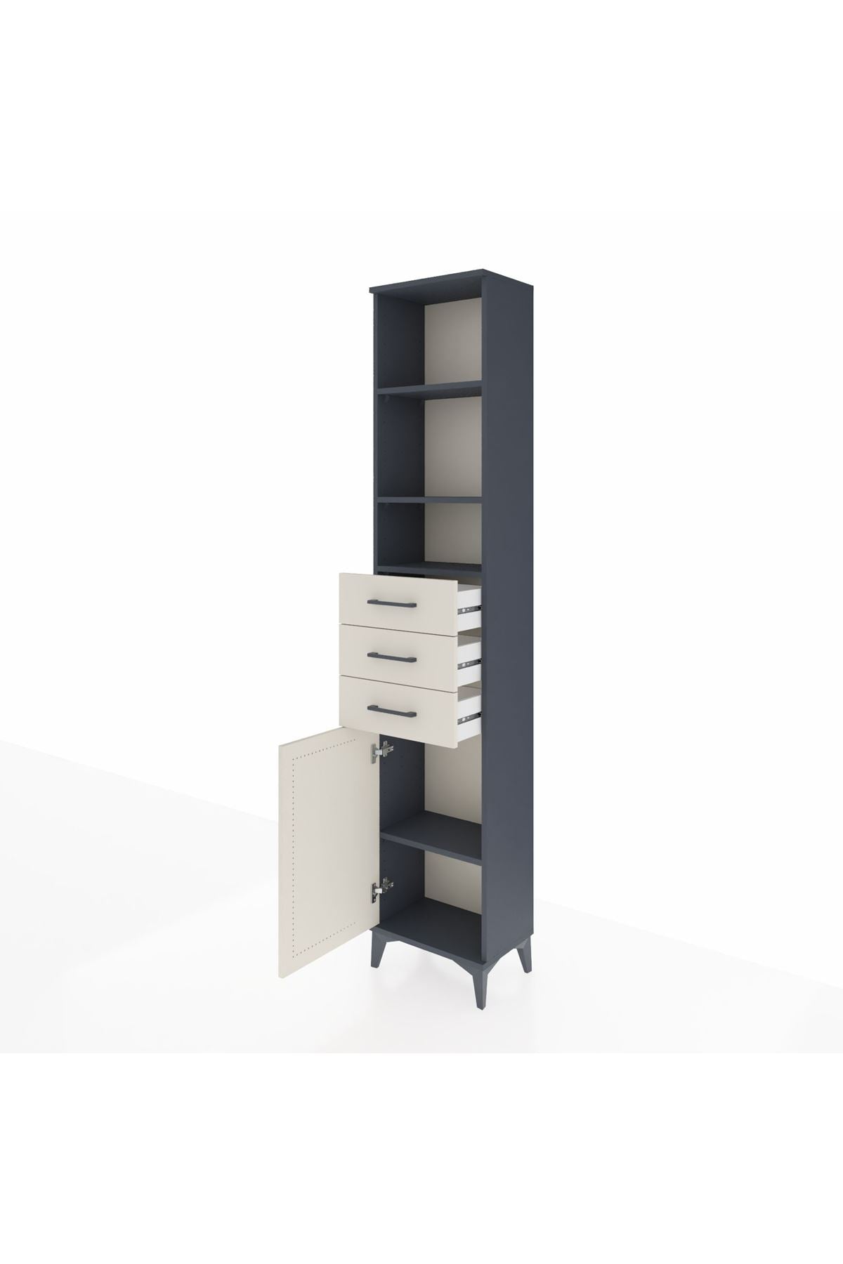 Arges Dolap 4 Raflı 3 Çekmeceli Tek Kapaklı 44x30x221 - S28M207V4A