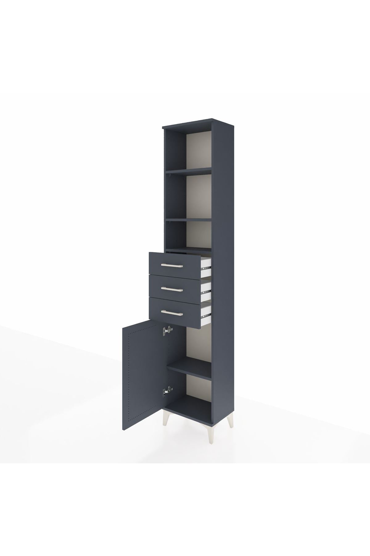 Arges Dolap 4 Raflı 3 Çekmeceli Tek Kapaklı 44x30x221 - S28M207V5A