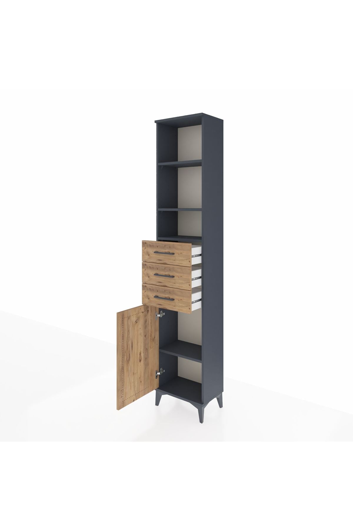 Arges Dolap 4 Raflı 3 Çekmeceli Tek Kapaklı 44x30x221 - S28M207V6A