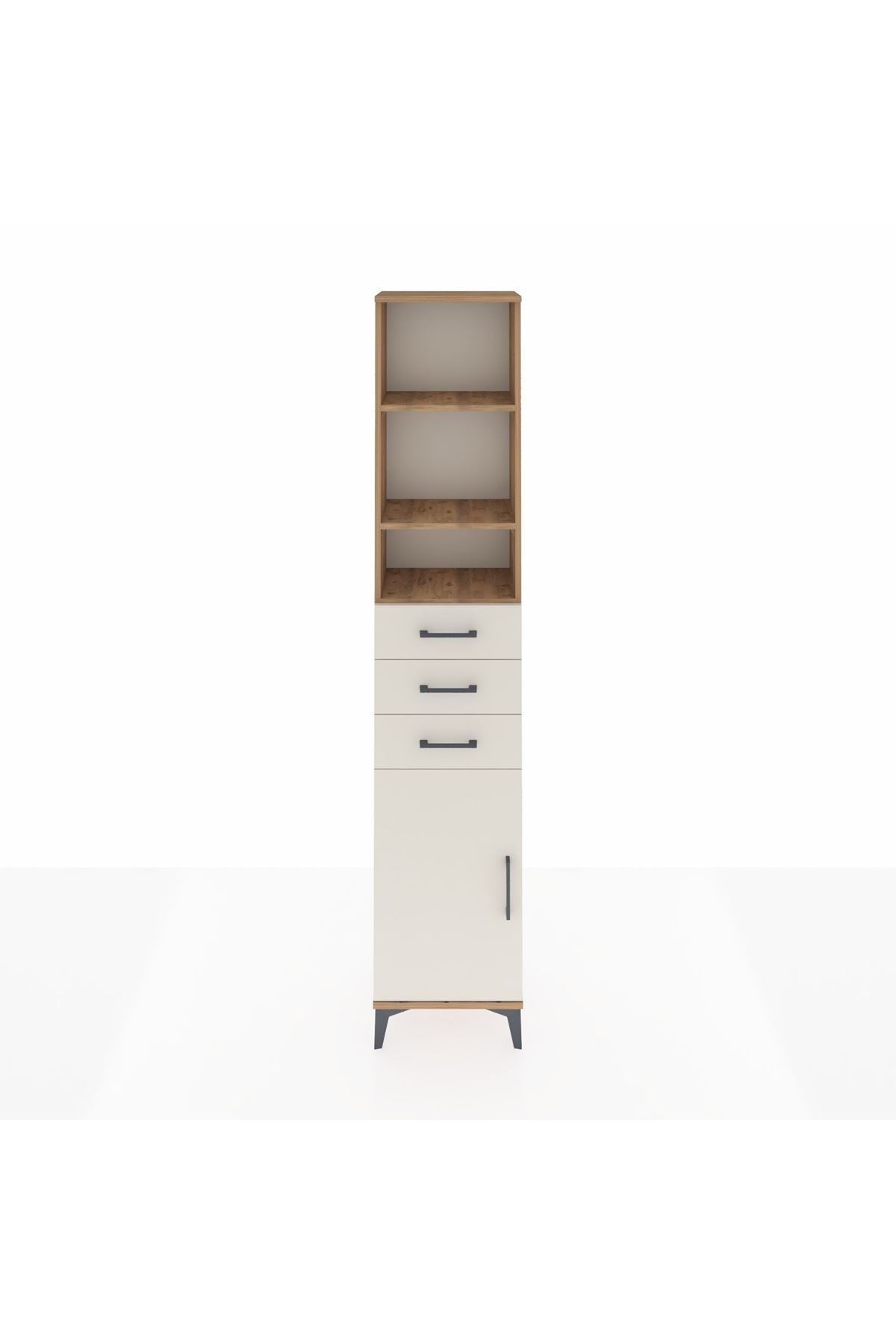 Arges Dolap 4 Raflı 3 Çekmeceli Tek Kapaklı 44x30x221 - S28M207V7A