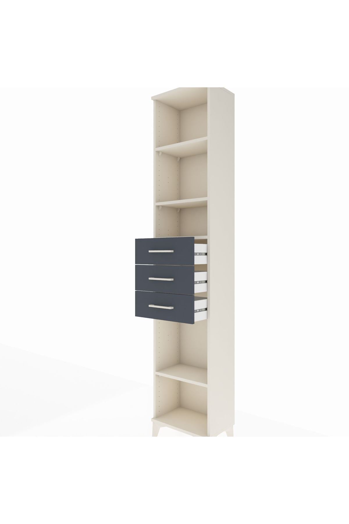Arges Dolap 4 Raflı 3 Çekmeceli 44x30x221 - S28M208V2A